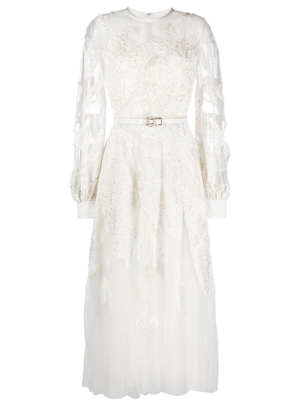 Elie Saab Bead-embroidered midi dress - White von Elie Saab