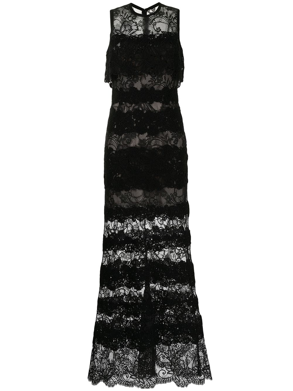 Elie Saab Macrame lace-panelled sleeveless gown - Black von Elie Saab