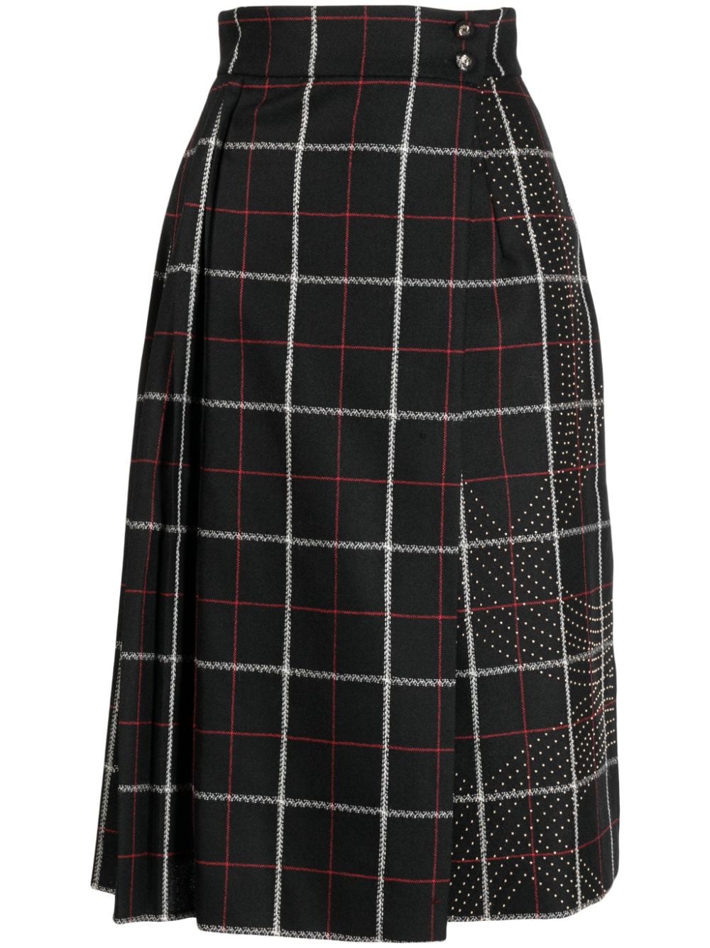 Elie Saab check-pattern high-waist skirt - Black von Elie Saab