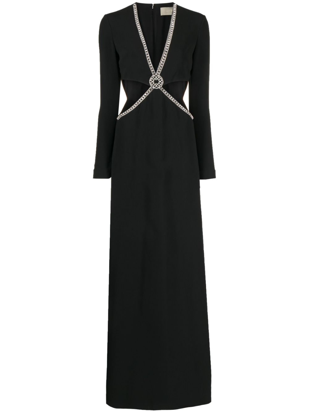 Elie Saab crystal-embellished cut-out gown - Black von Elie Saab