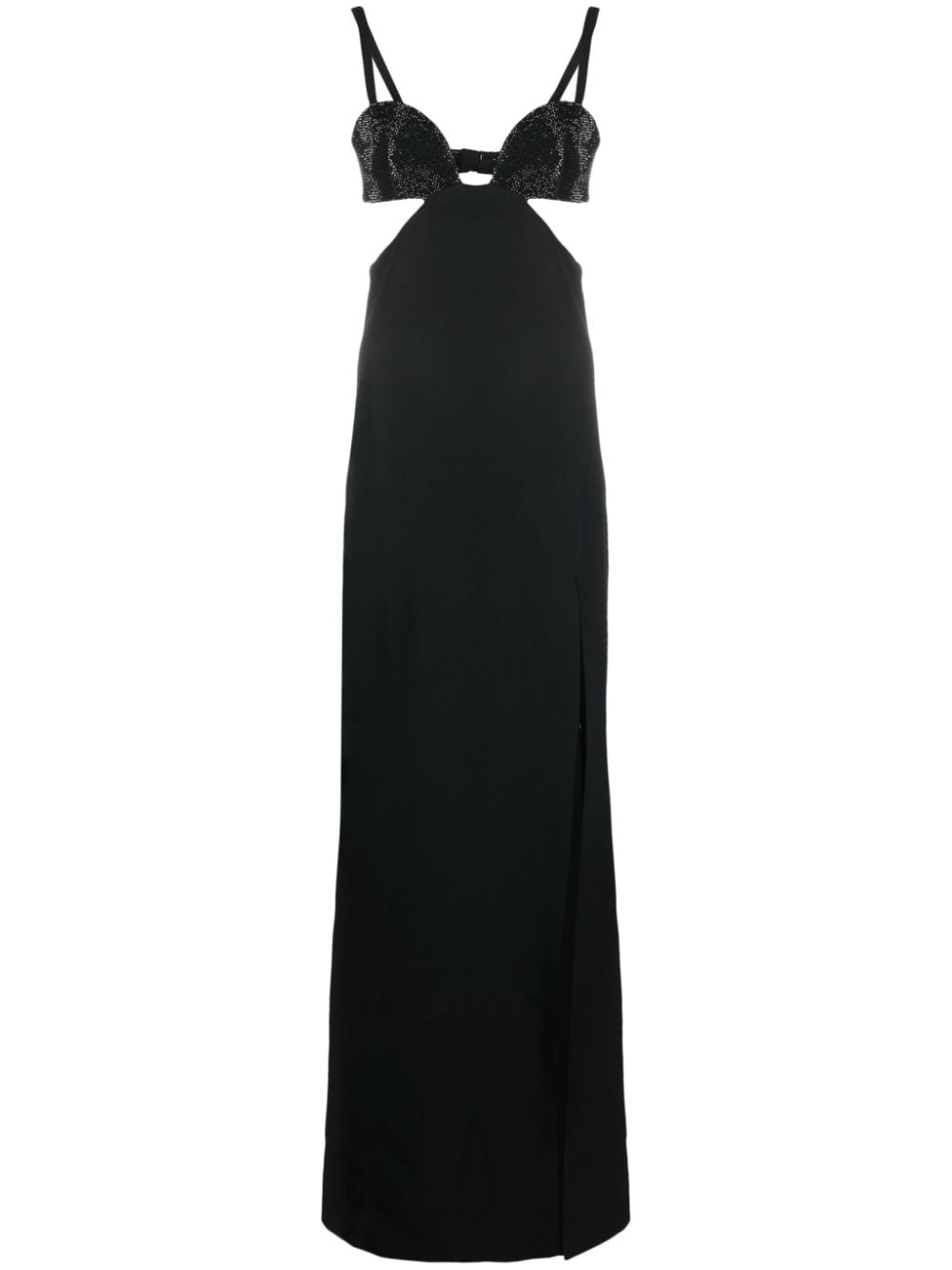 Elie Saab crystal-embellished crepe gown - Black von Elie Saab