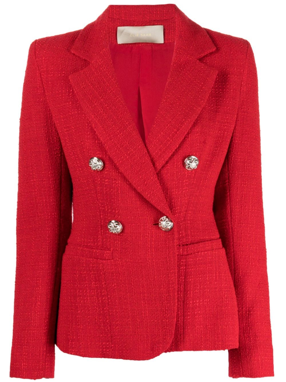 Elie Saab double-breasted tweed blazer - Red von Elie Saab