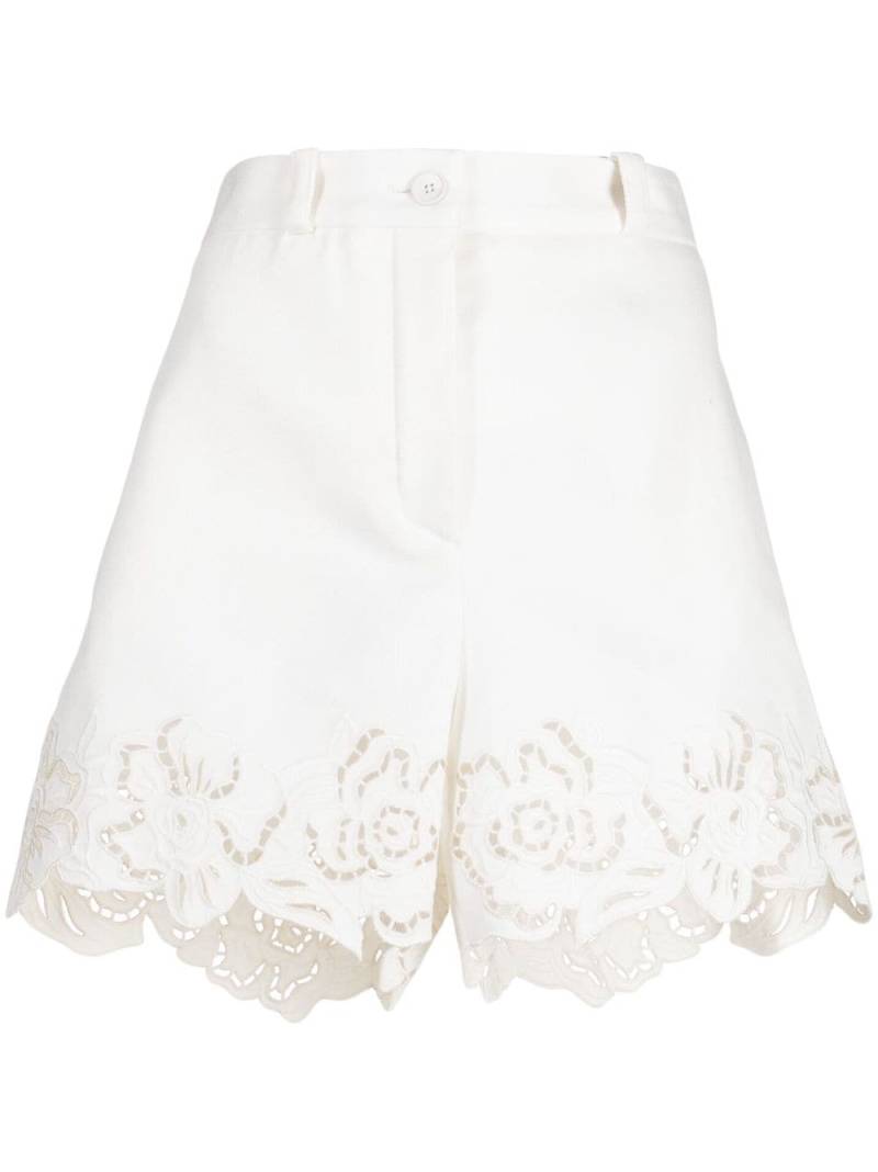 Elie Saab embroidered cotton-blend shorts - White von Elie Saab