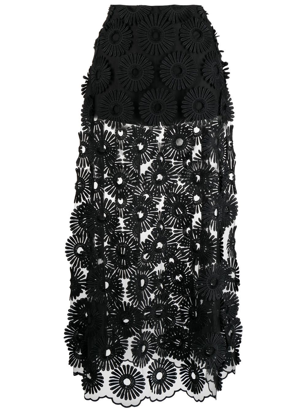 Elie Saab embroidered-motif maxi skirt - Black von Elie Saab