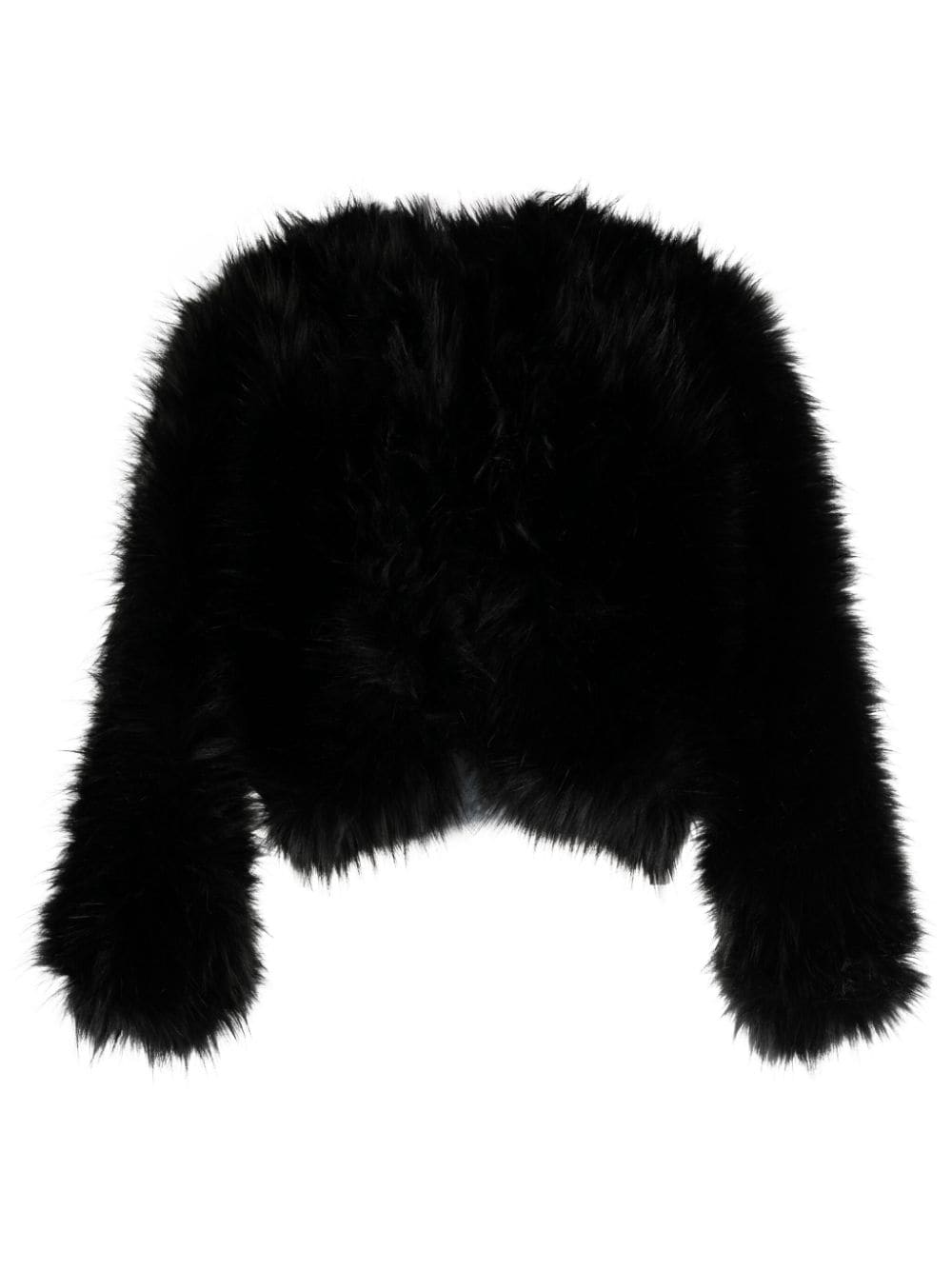 Elie Saab faux-fur design long-sleeve jacket - Black von Elie Saab