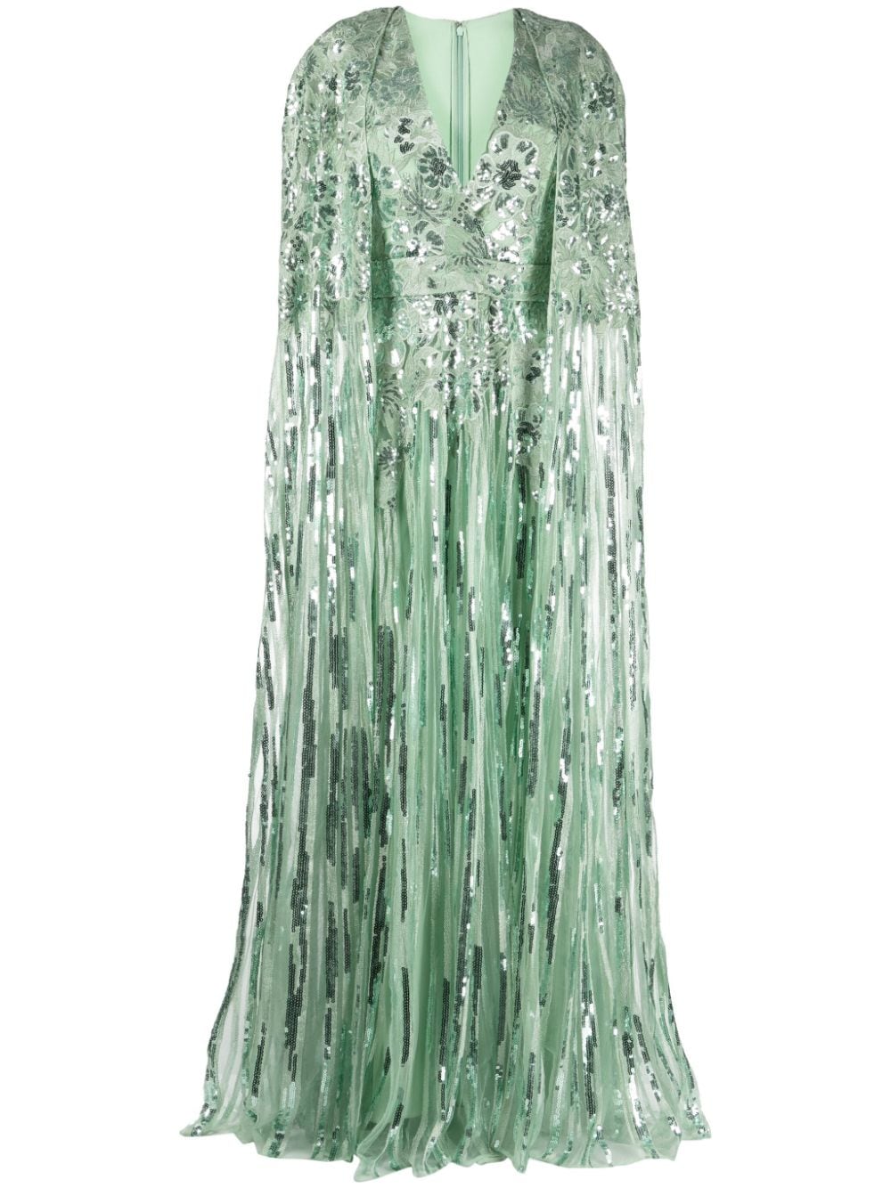 Elie Saab floral-applique tulle gown - Green von Elie Saab