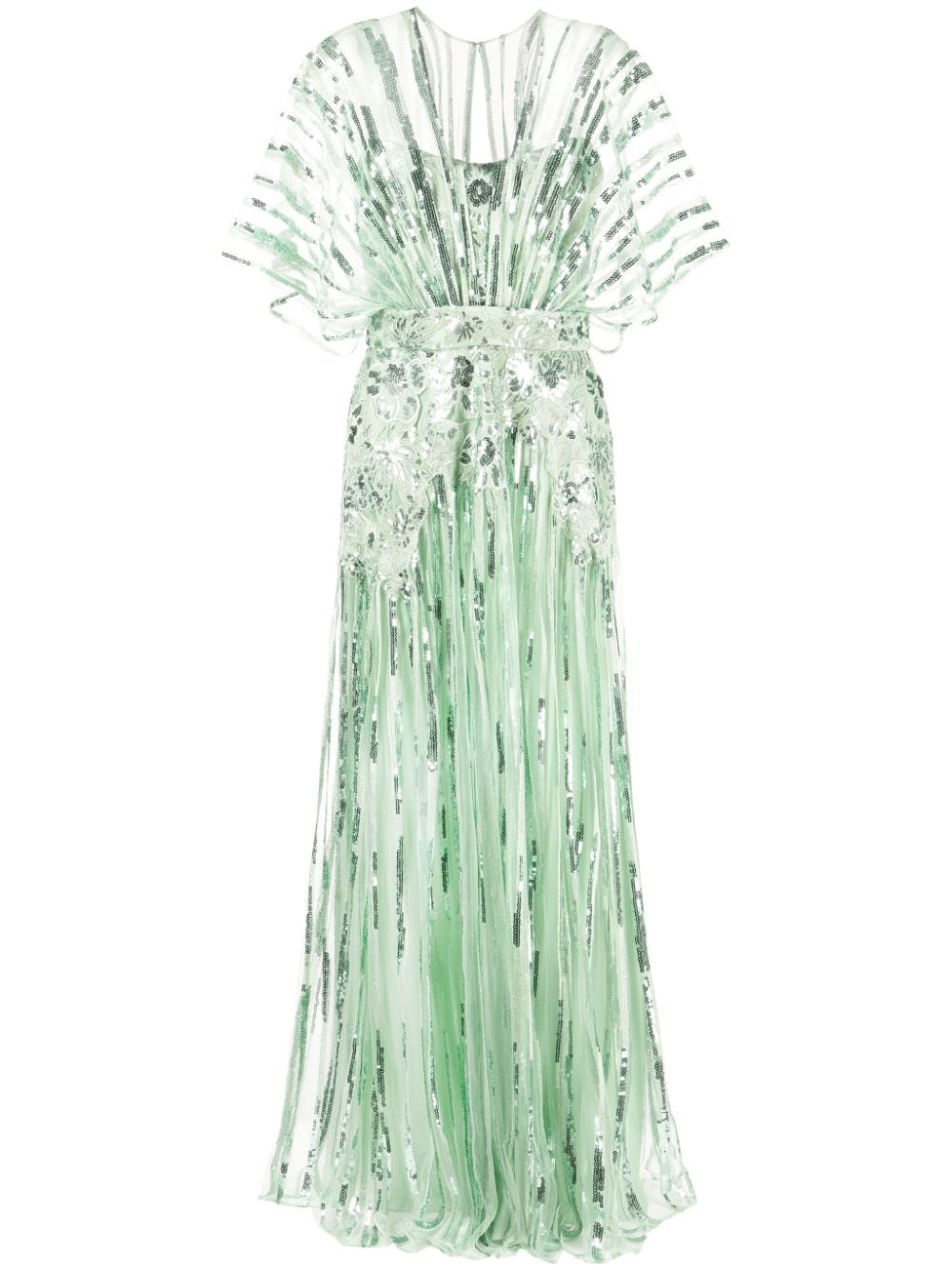 Elie Saab floral-appliqué tulle gown - Green von Elie Saab