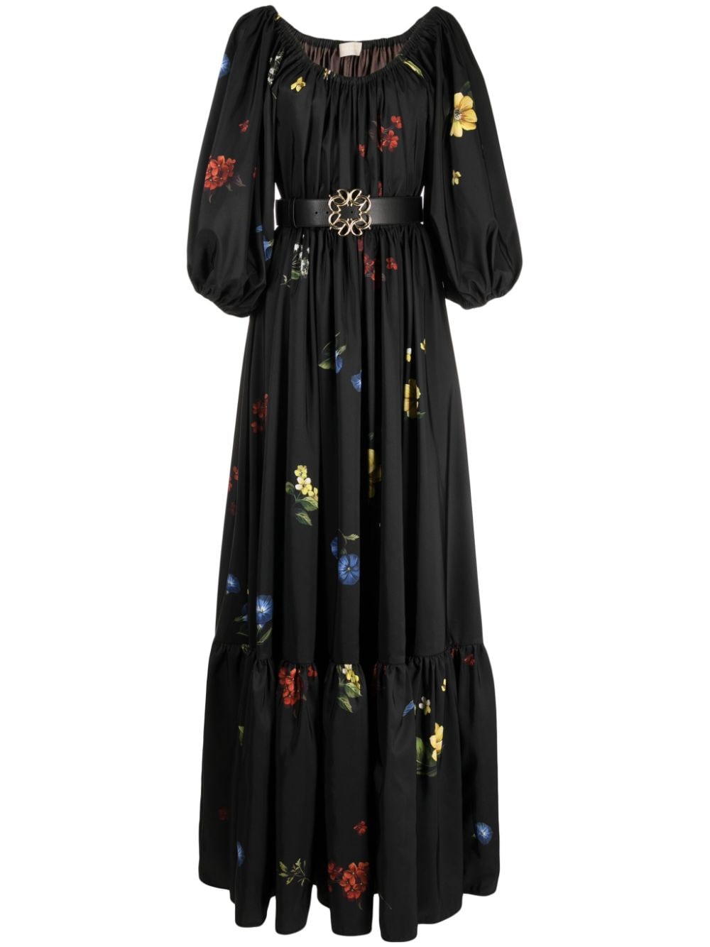 Elie Saab floral-print satin maxi dress - Black von Elie Saab