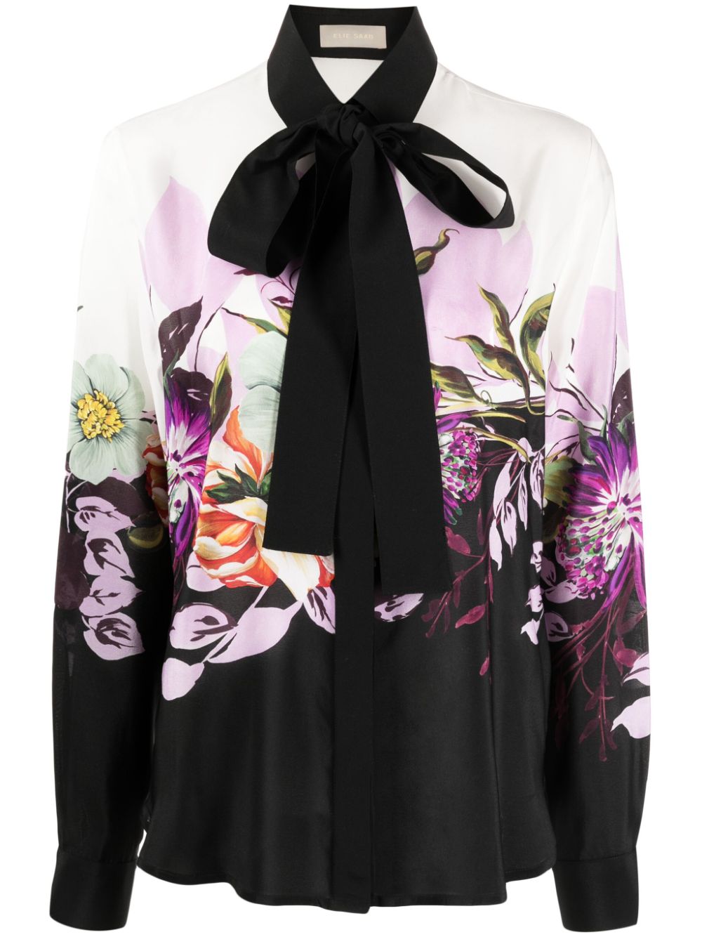 Elie Saab floral-print silk shirt - Purple von Elie Saab