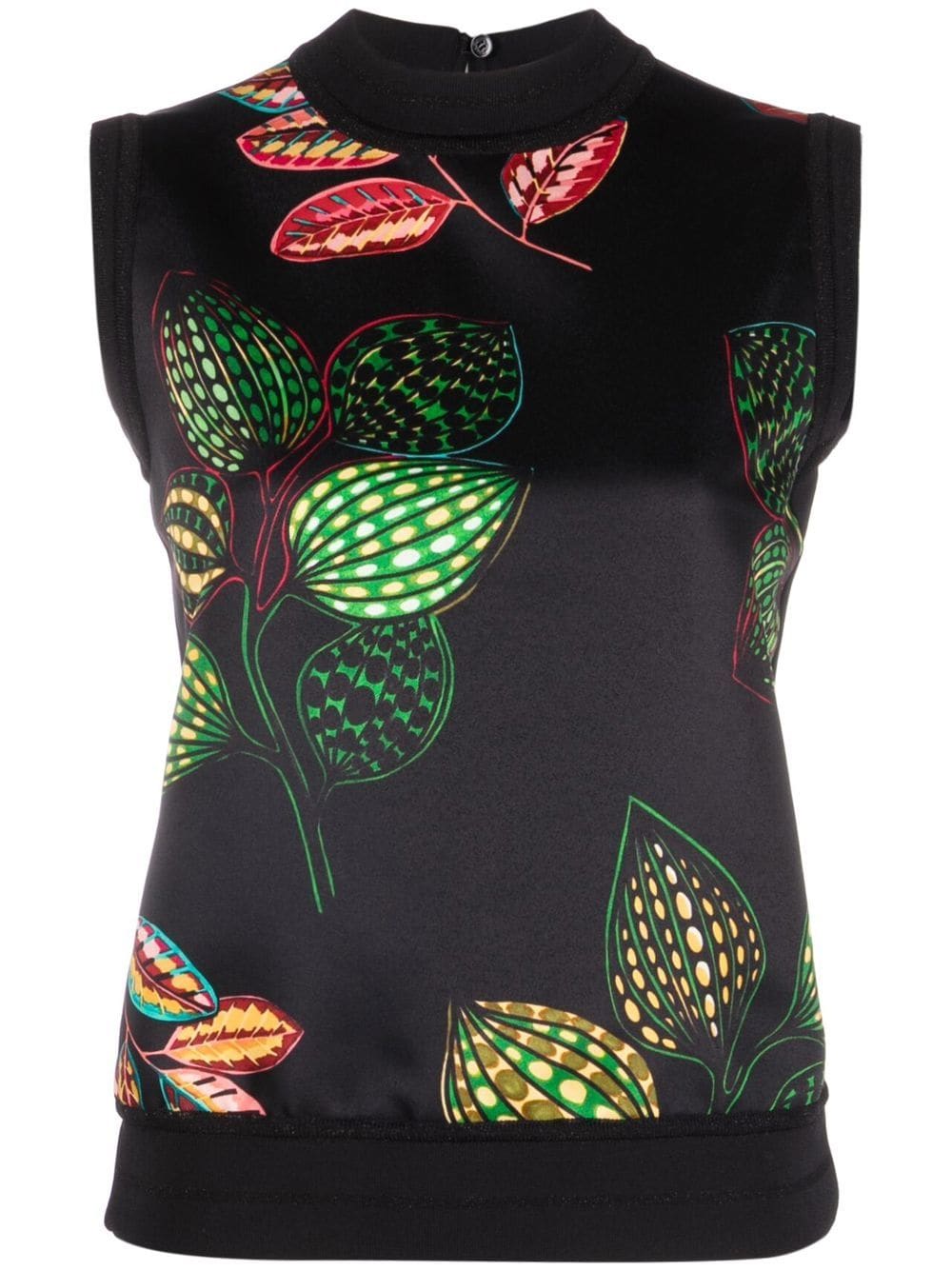 Elie Saab leaf-print sleeveless top - Black von Elie Saab