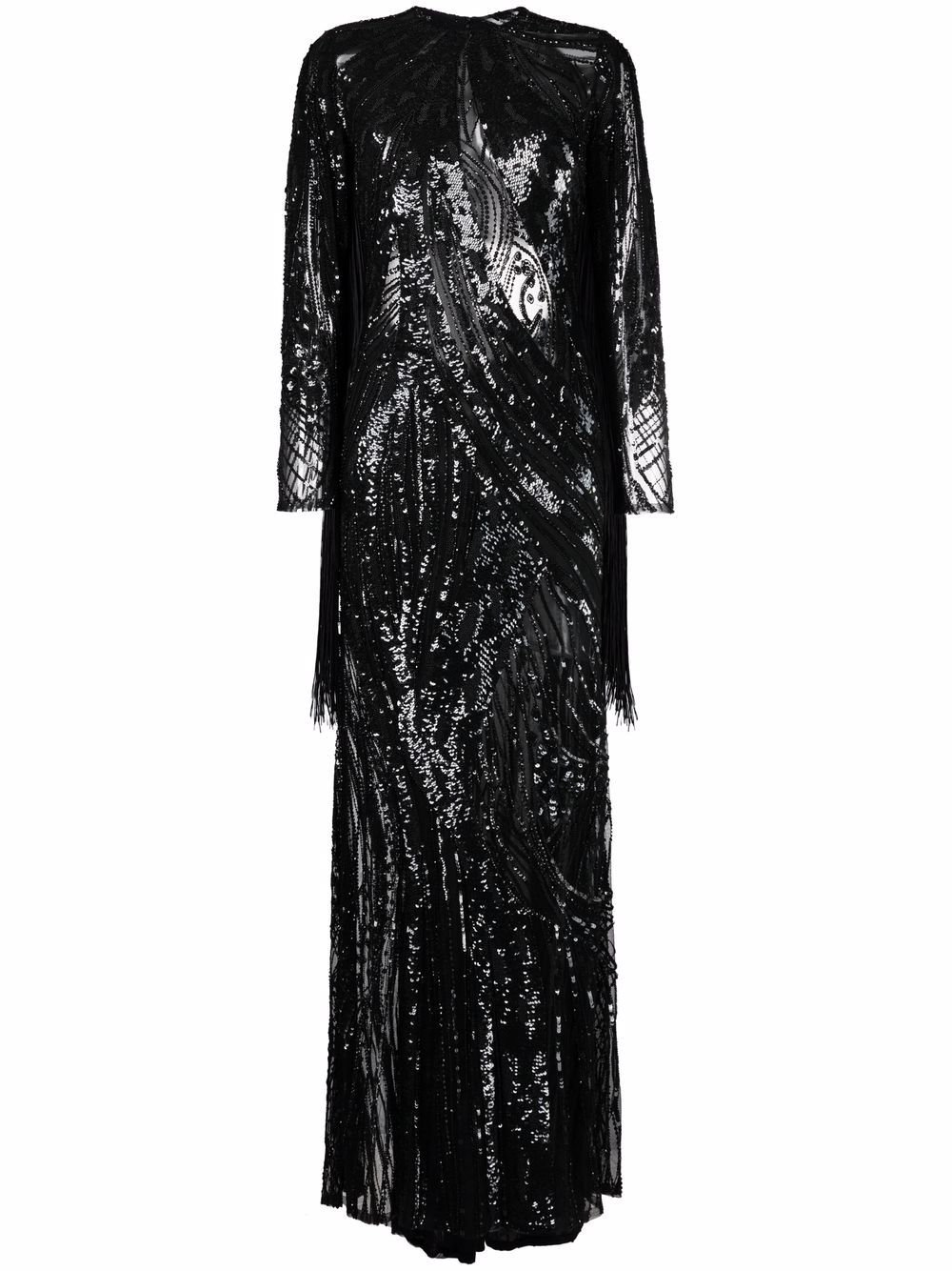 Elie Saab long bead-embellished gown - Black von Elie Saab