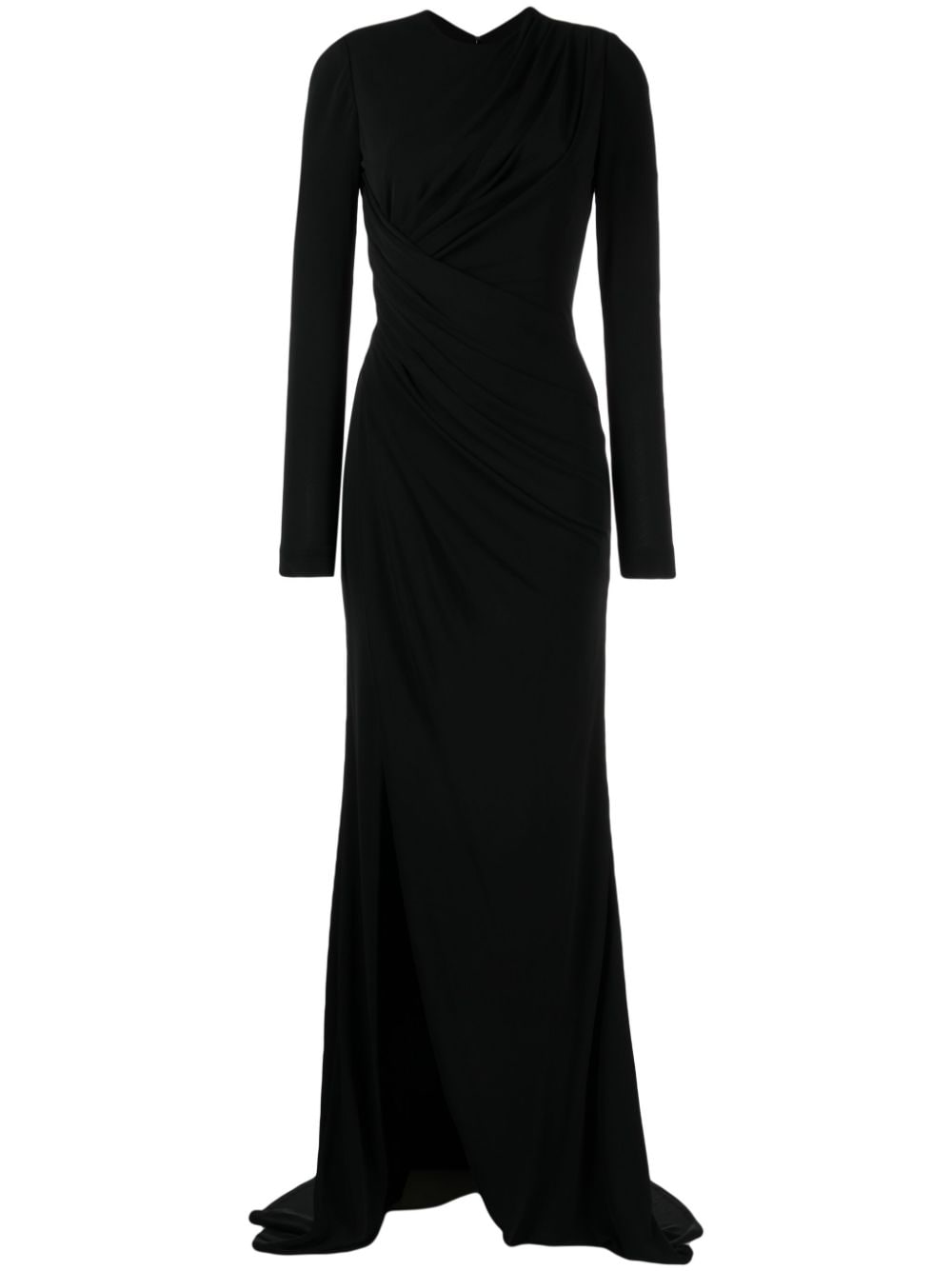 Elie Saab long-sleeve draped gown - Black von Elie Saab