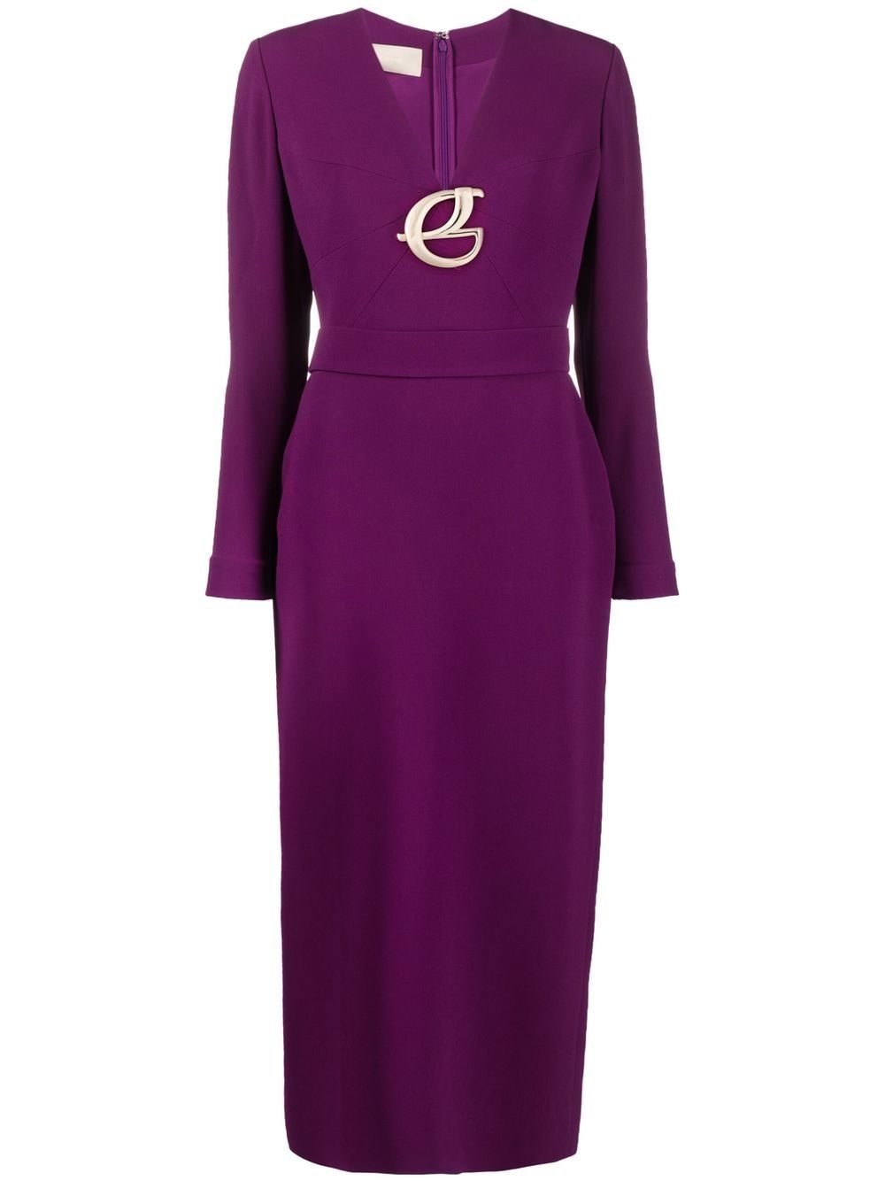 Elie Saab long-sleeve midi dress - Purple von Elie Saab