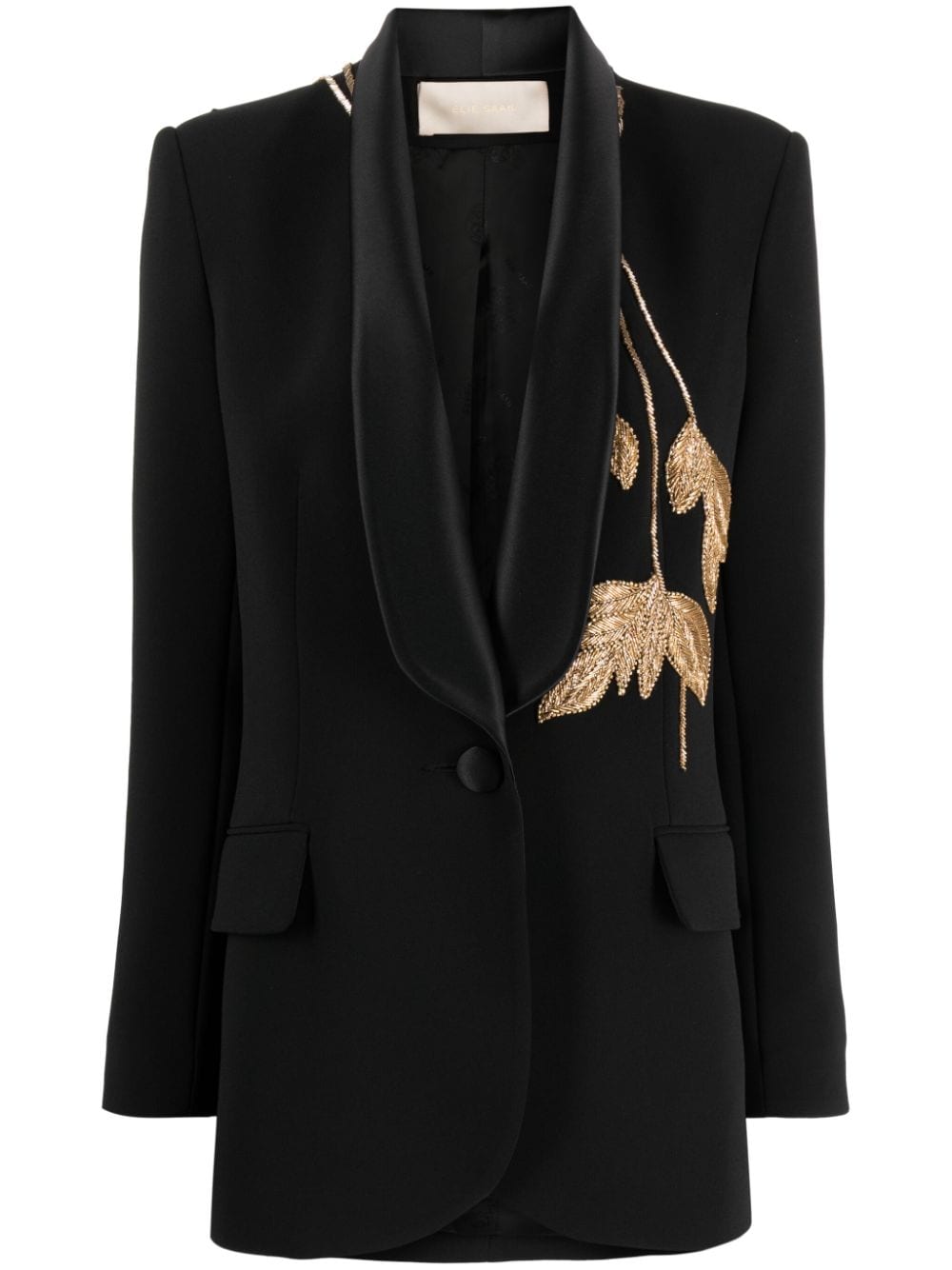 Elie Saab metallic leaf-embroidered blazer - Black von Elie Saab
