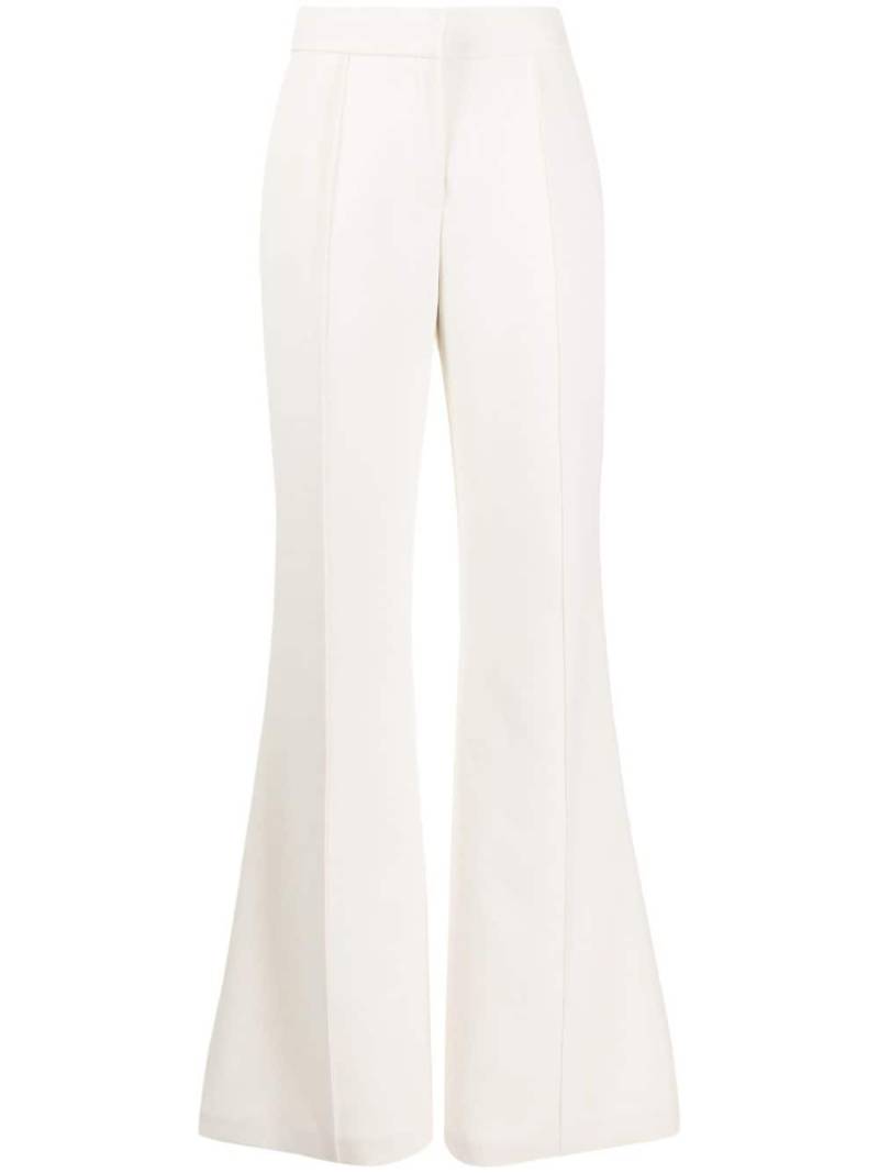 Elie Saab pressed-crease cady flared trousers - White von Elie Saab