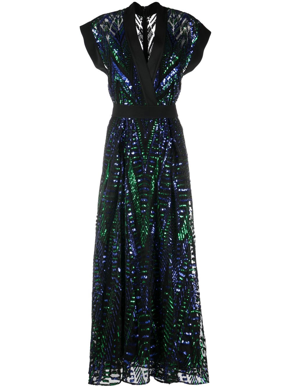 Elie Saab sequin-embellished V-neck dress - Black von Elie Saab