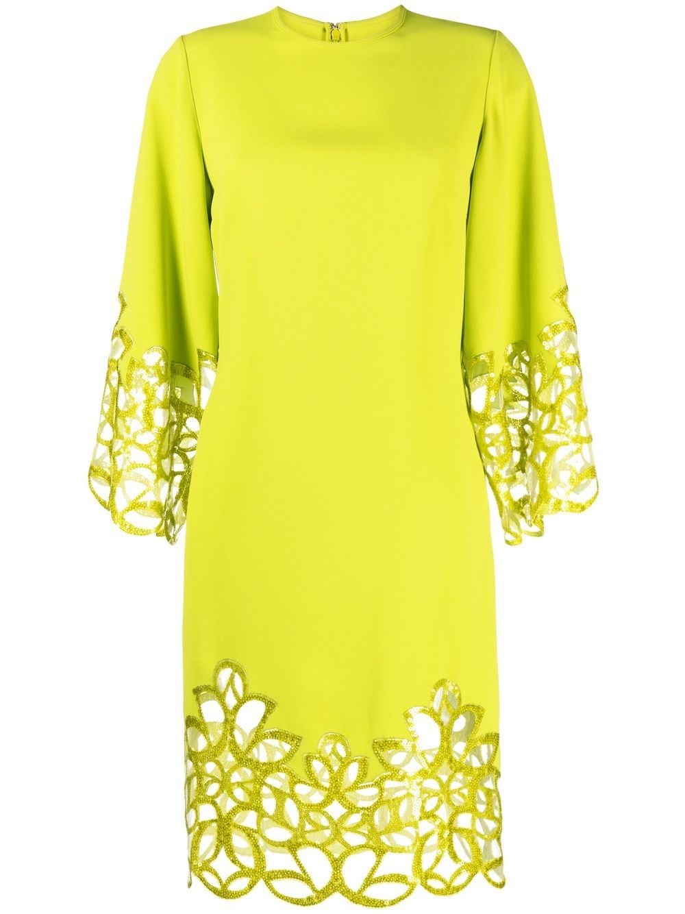 Elie Saab sequin-embellished lace-trimmed dress - Green von Elie Saab