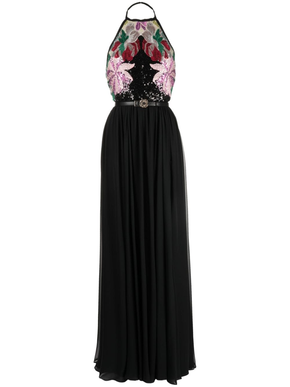 Elie Saab sequin-embroidered silk maxi dress - Black von Elie Saab