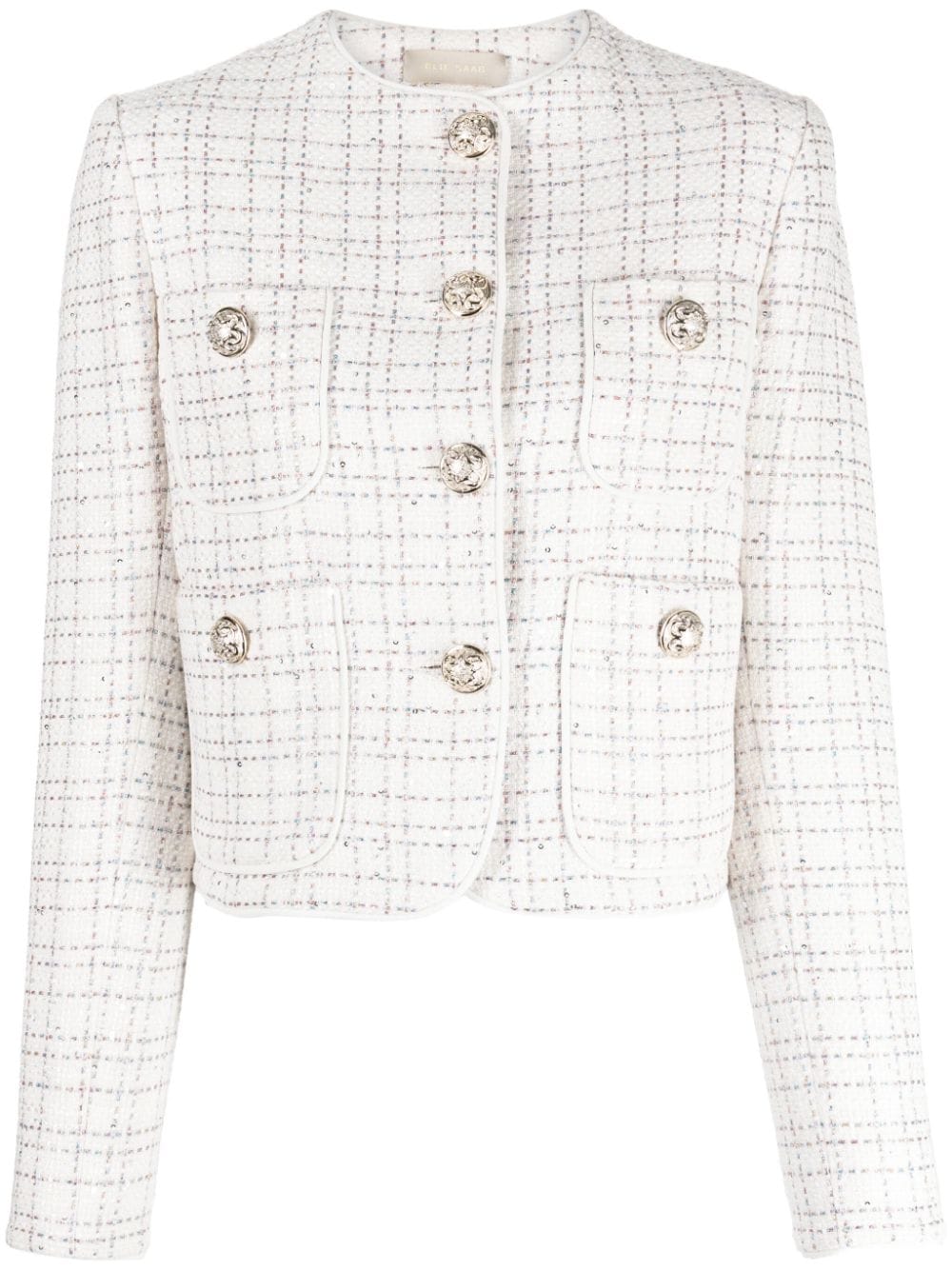 Elie Saab sequinned tweed jacket - Neutrals von Elie Saab