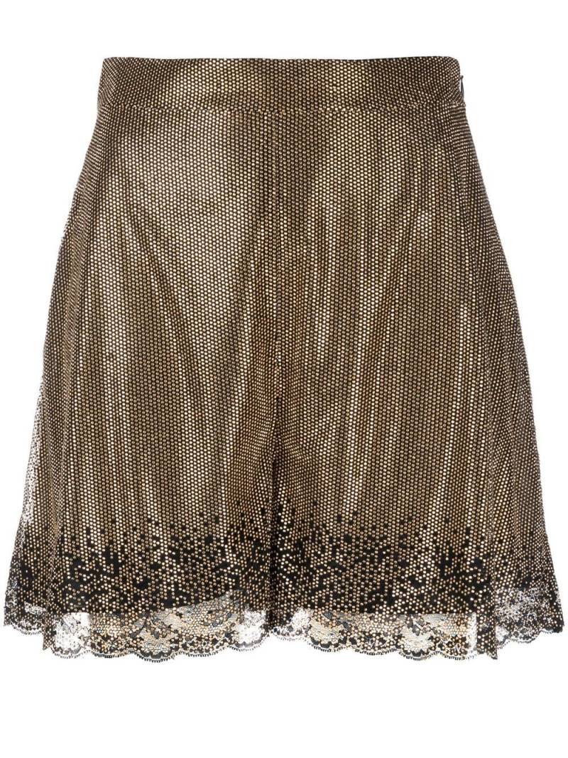 Elie Saab studded lace short shorts - Gold von Elie Saab