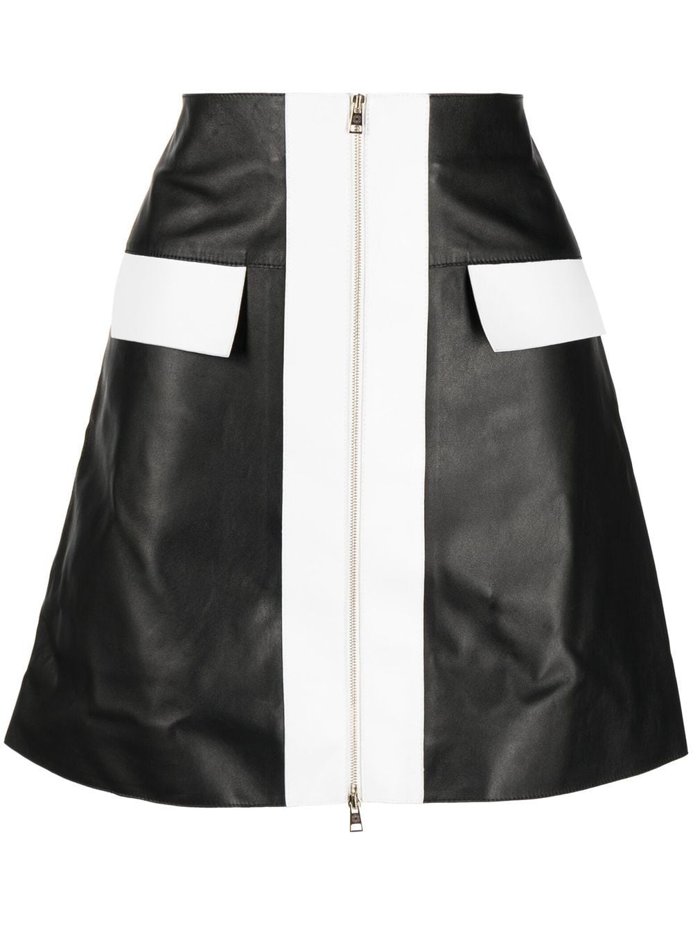 Elie Saab two-tone leather miniskirt - Black von Elie Saab