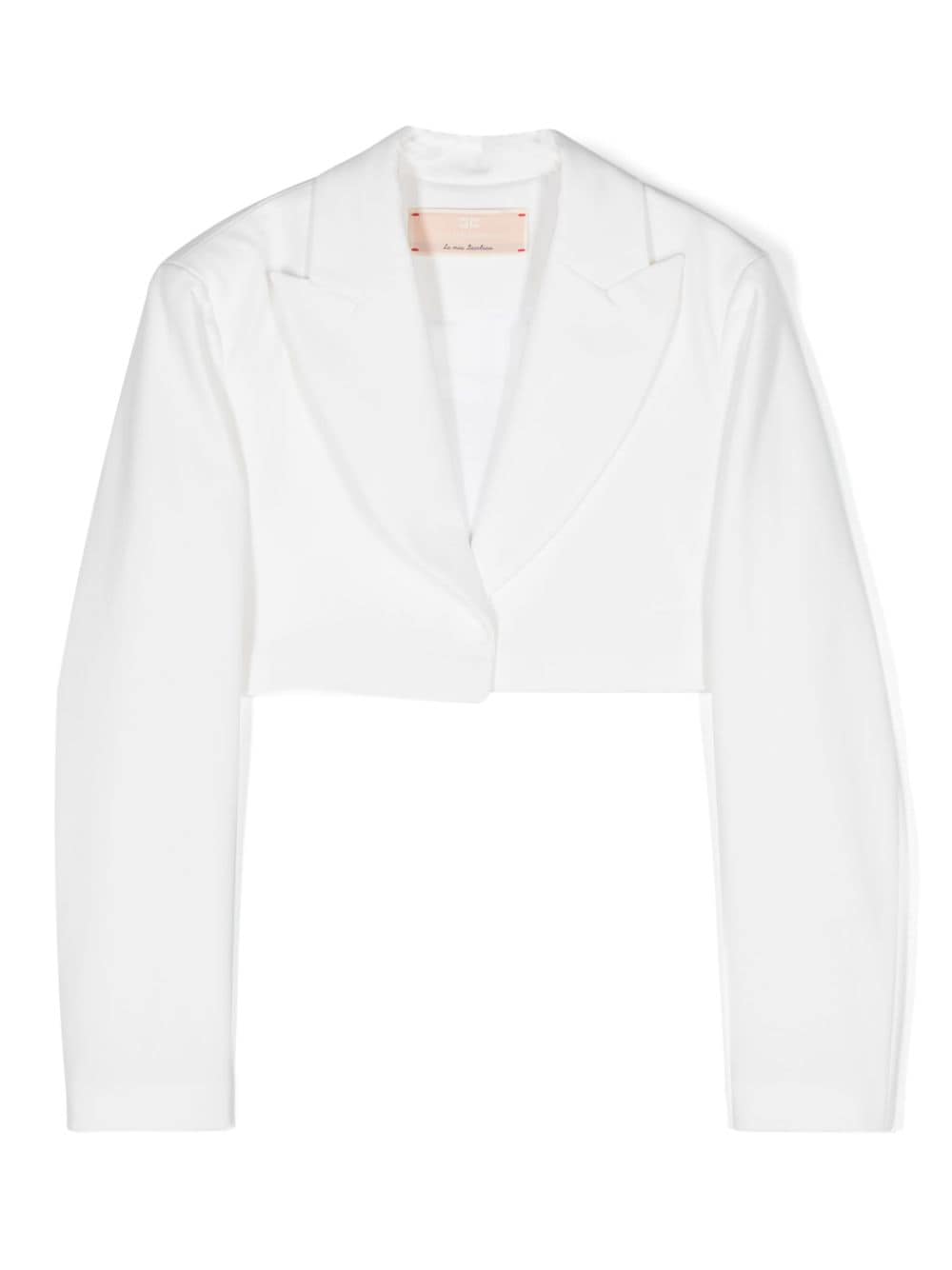 Elisabetta Franchi La Mia Bambina bow-detail cropped blazer - White von Elisabetta Franchi La Mia Bambina