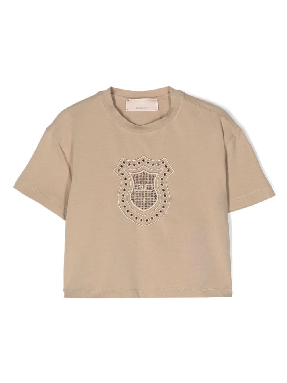 Elisabetta Franchi La Mia Bambina broderie-anglaise cotton T-shirt - Neutrals von Elisabetta Franchi La Mia Bambina