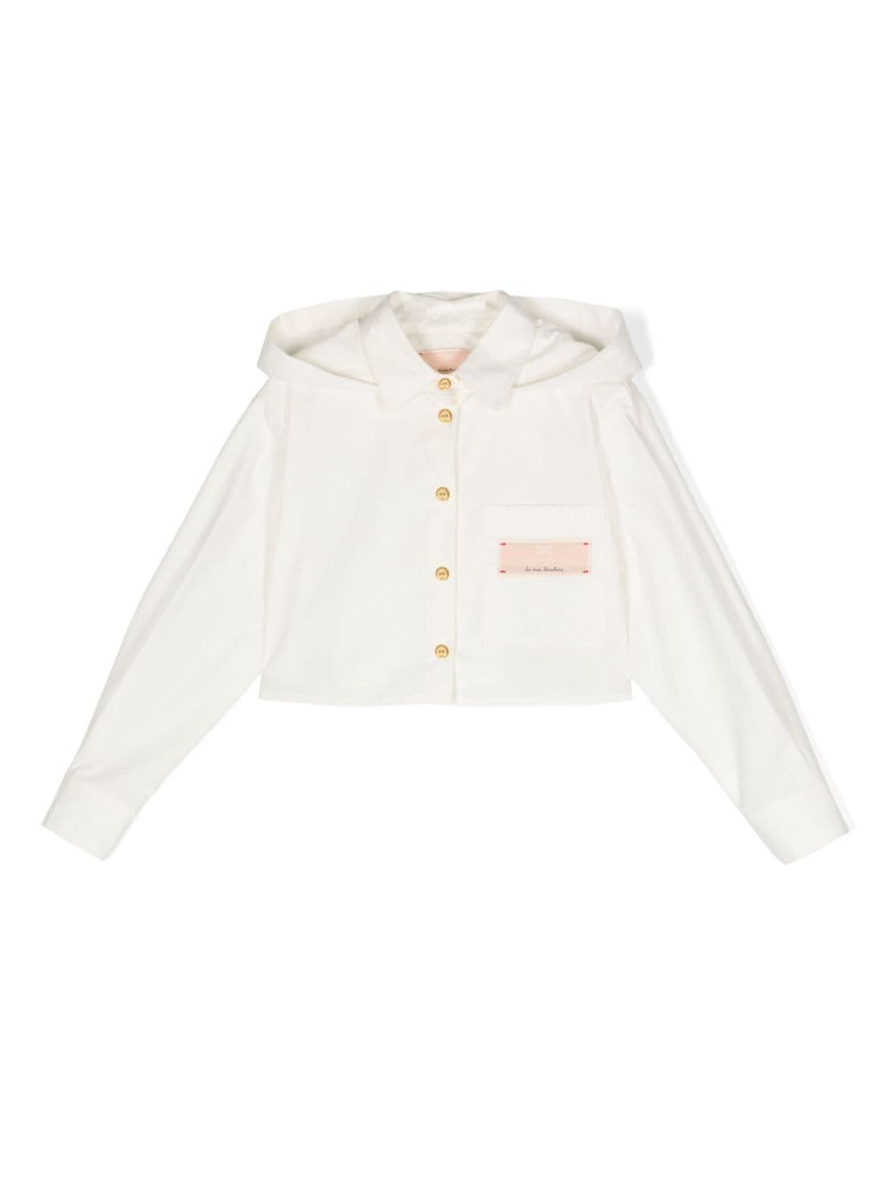 Elisabetta Franchi La Mia Bambina cropped hooded shirt - Neutrals von Elisabetta Franchi La Mia Bambina