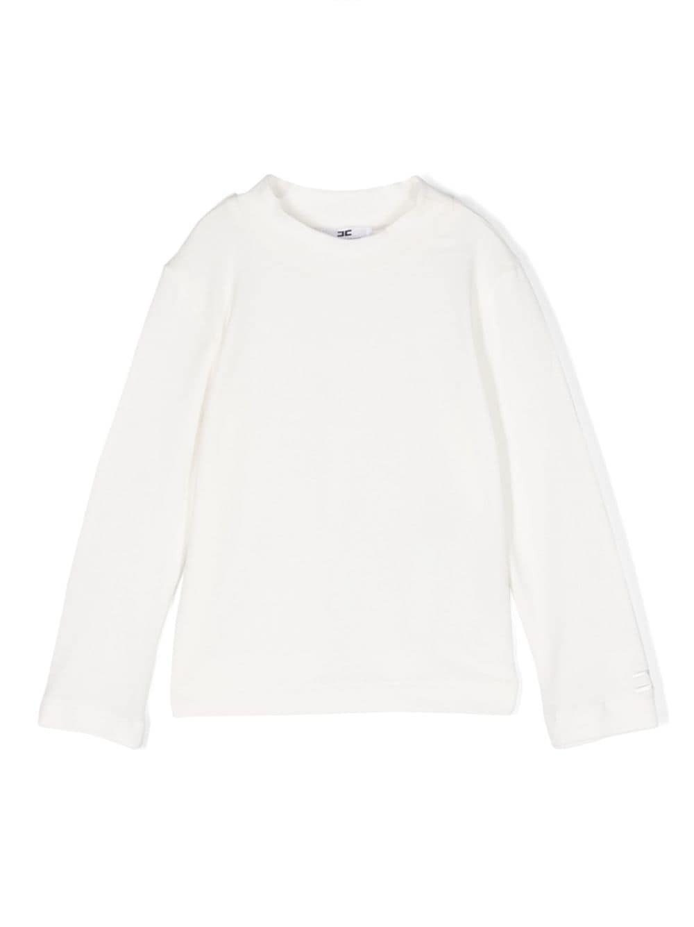 Elisabetta Franchi La Mia Bambina logo-embroidered cotton sweatshirt - White von Elisabetta Franchi La Mia Bambina