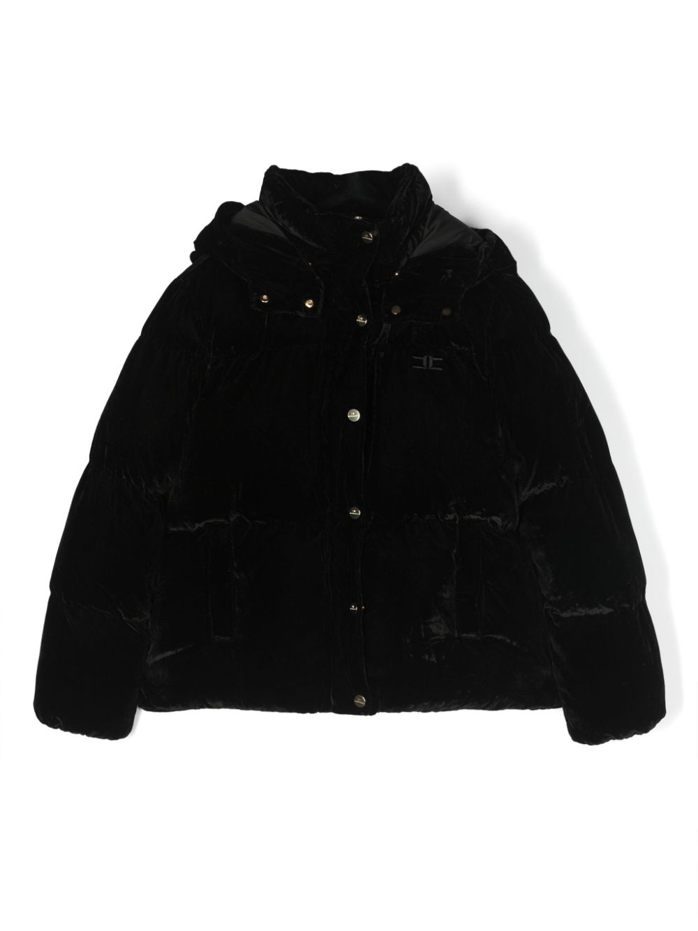 Elisabetta Franchi La Mia Bambina logo-embroidered velour bomber jacket - Black von Elisabetta Franchi La Mia Bambina