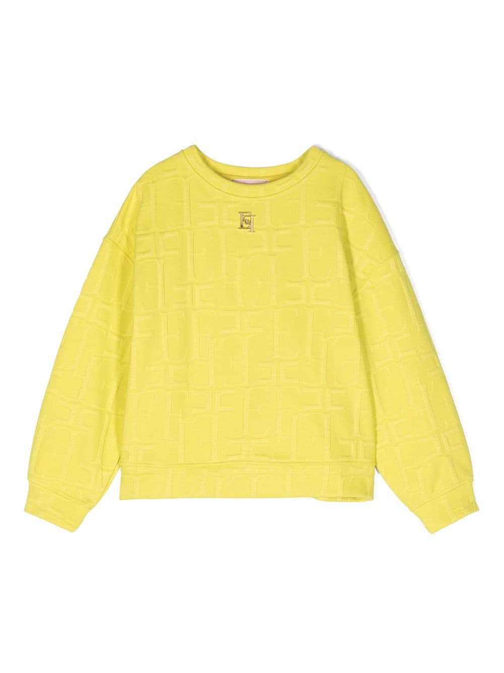 Elisabetta Franchi La Mia Bambina logo-jacquard piqué sweatshirt - Yellow von Elisabetta Franchi La Mia Bambina