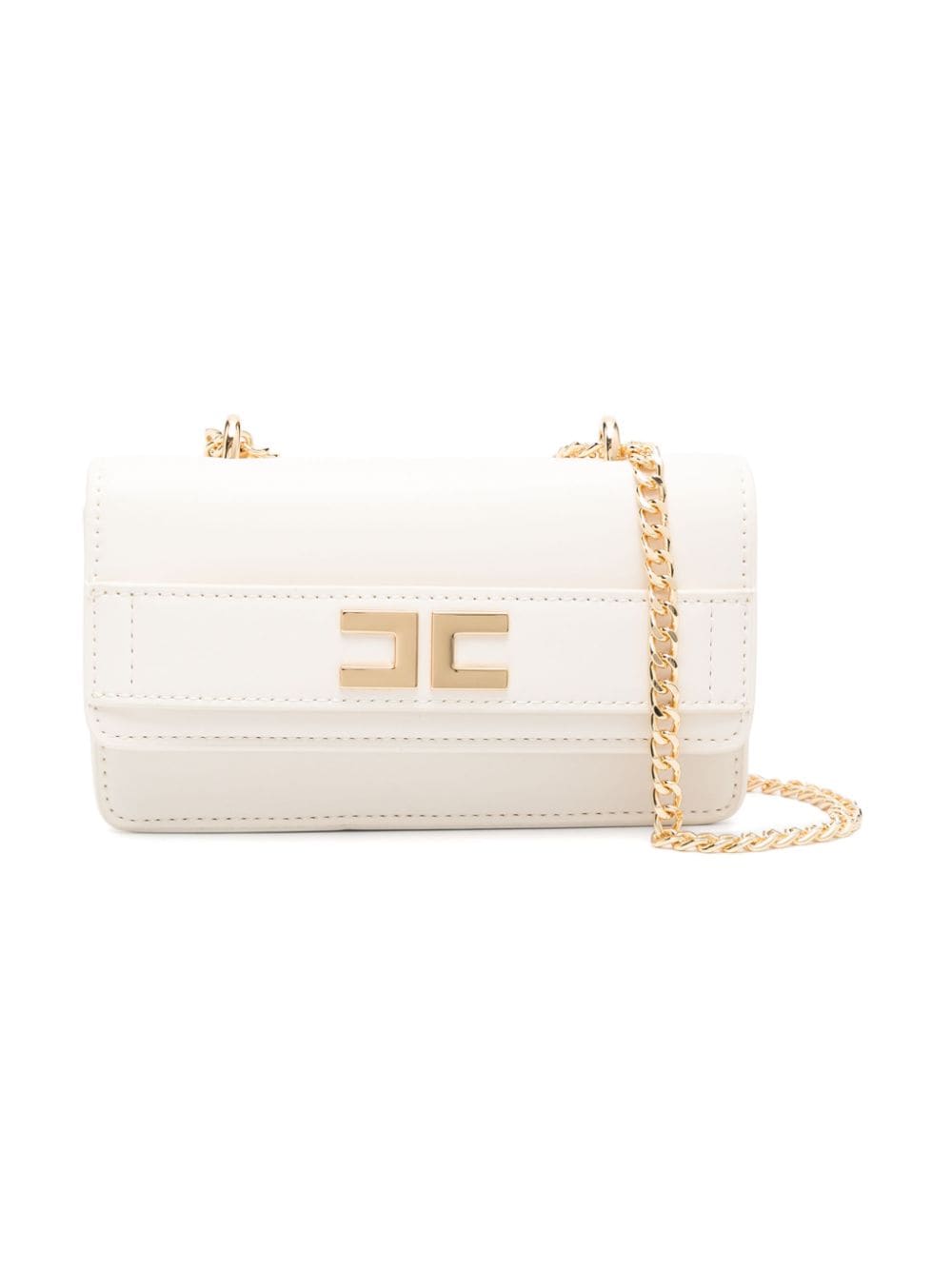 Elisabetta Franchi La Mia Bambina logo-plaque shoulder bag - Neutrals von Elisabetta Franchi La Mia Bambina