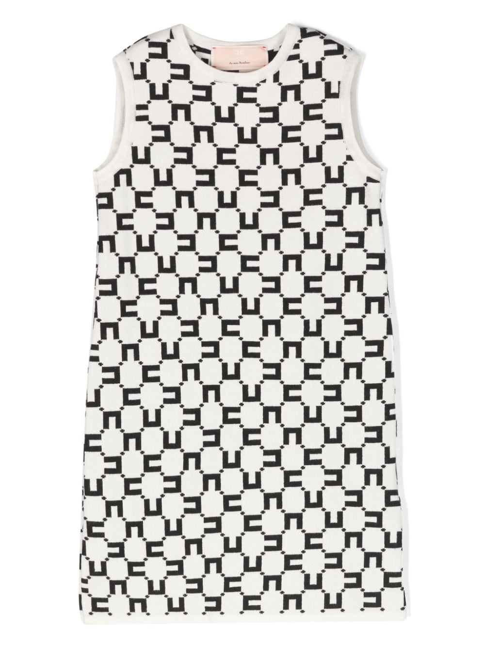 Elisabetta Franchi La Mia Bambina monogram-jacquard sleeveless dress - Neutrals von Elisabetta Franchi La Mia Bambina