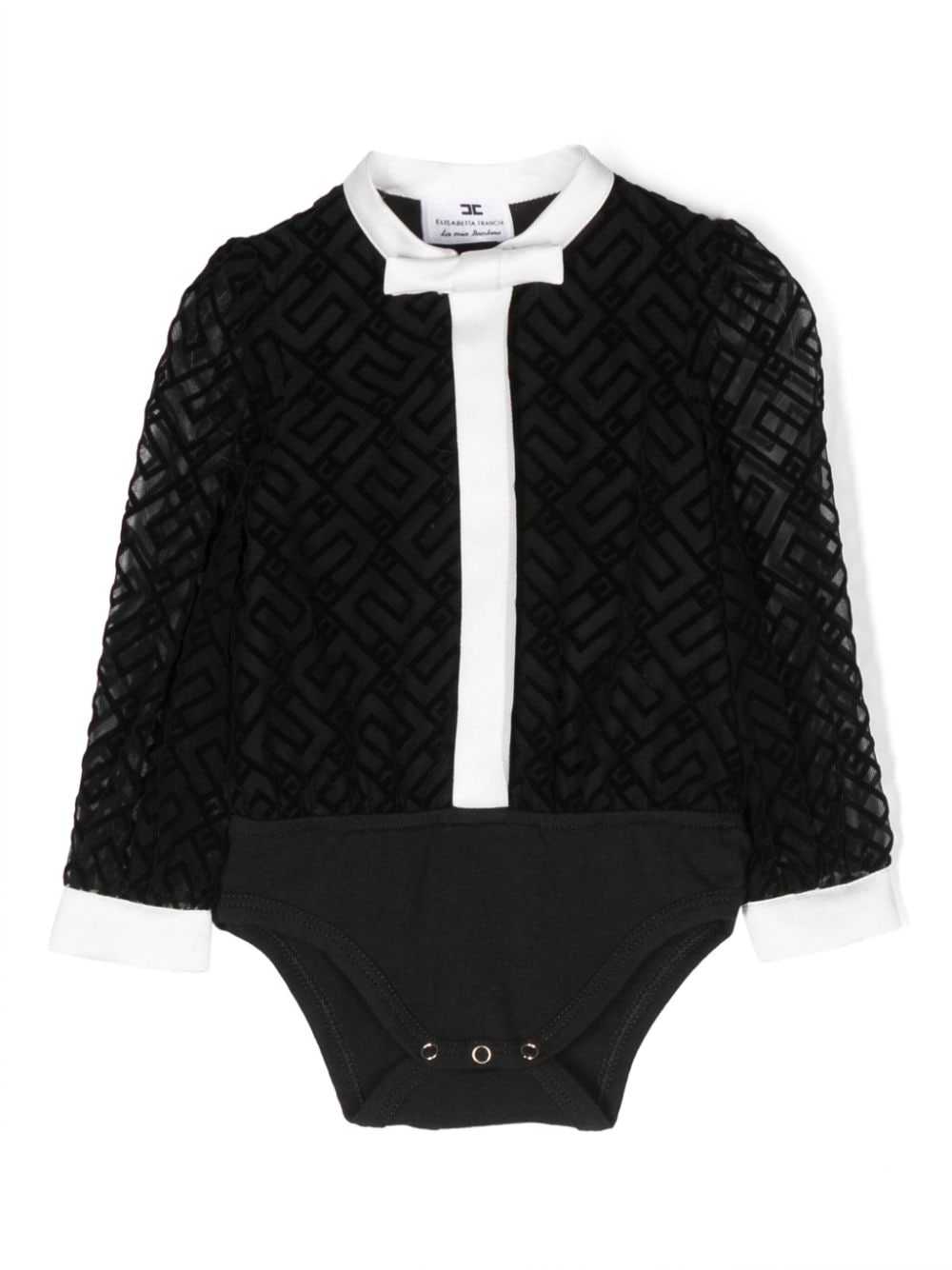 Elisabetta Franchi La Mia Bambina monogram-pattern bow-detail body - Black von Elisabetta Franchi La Mia Bambina