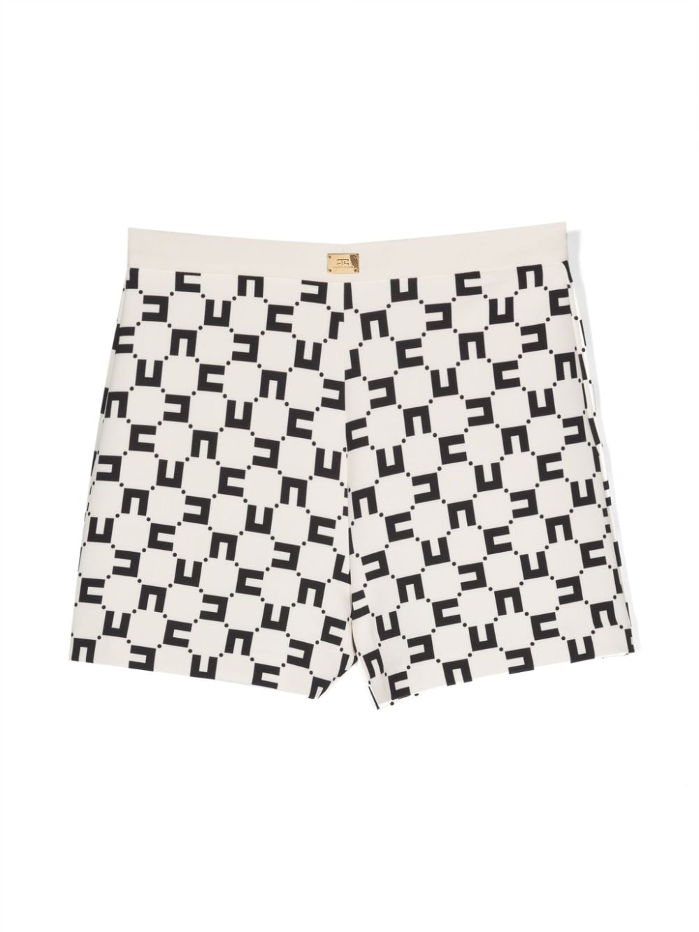 Elisabetta Franchi La Mia Bambina monogram-print crepe shorts - Neutrals von Elisabetta Franchi La Mia Bambina