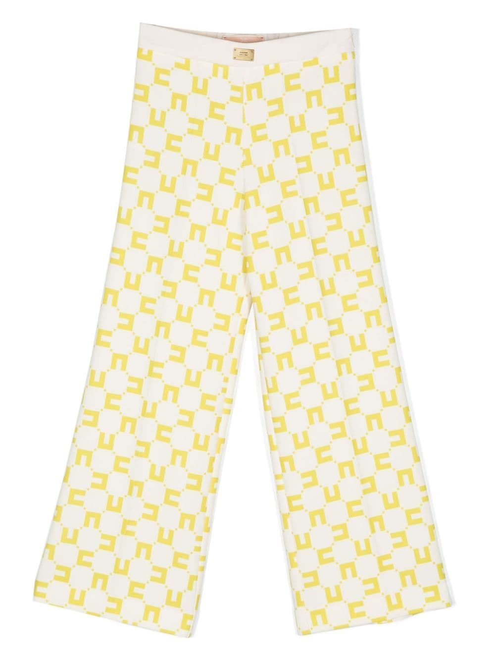 Elisabetta Franchi La Mia Bambina monogram-print pleated trousers - White von Elisabetta Franchi La Mia Bambina