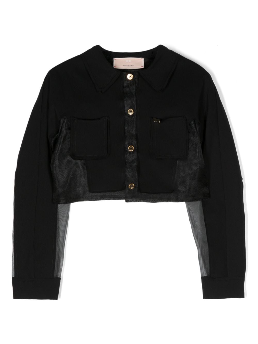 Elisabetta Franchi La Mia Bambina panelled cropped shirt - Black von Elisabetta Franchi La Mia Bambina