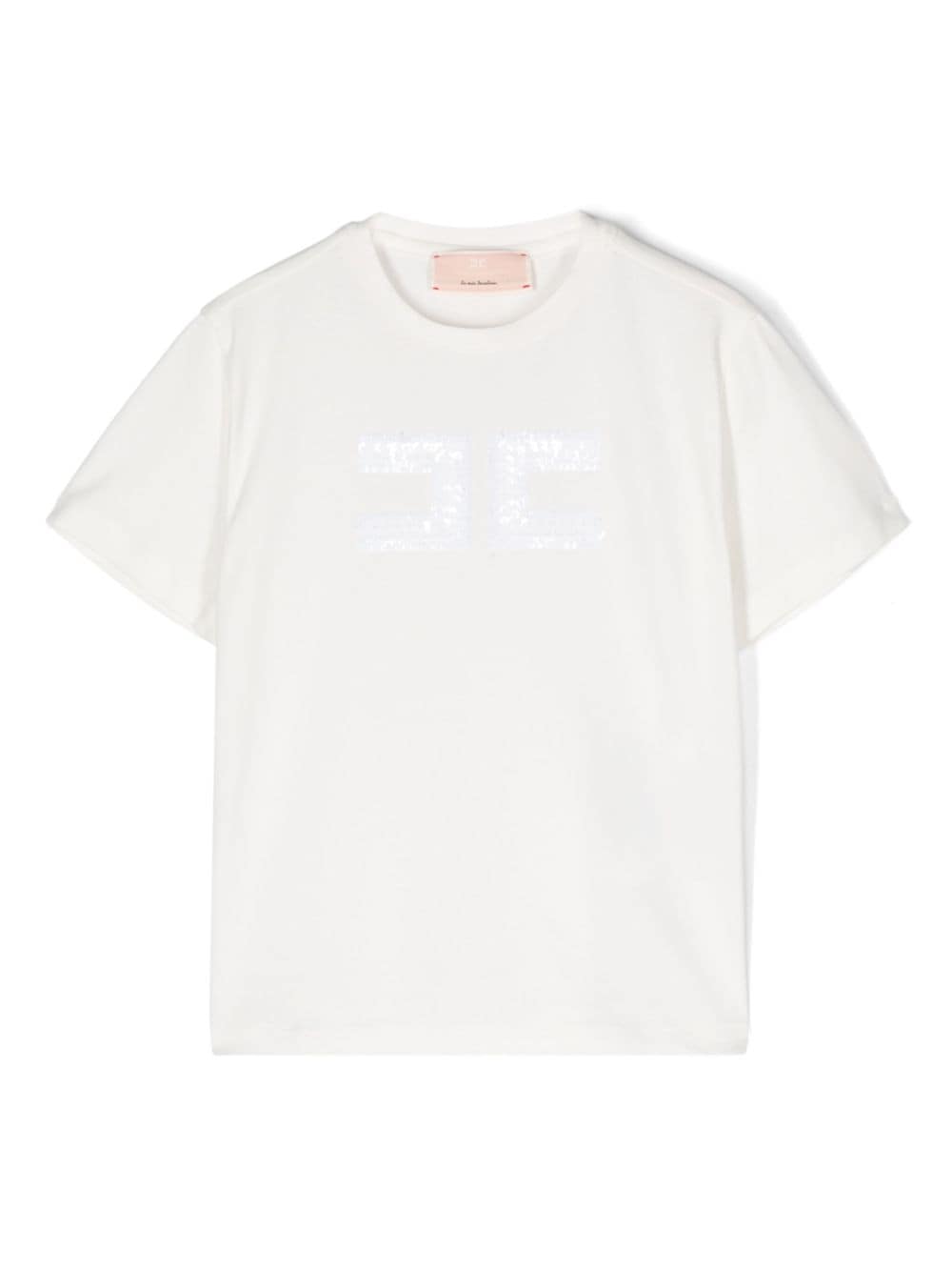 Elisabetta Franchi La Mia Bambina sequin-logo T-shirt - Neutrals von Elisabetta Franchi La Mia Bambina