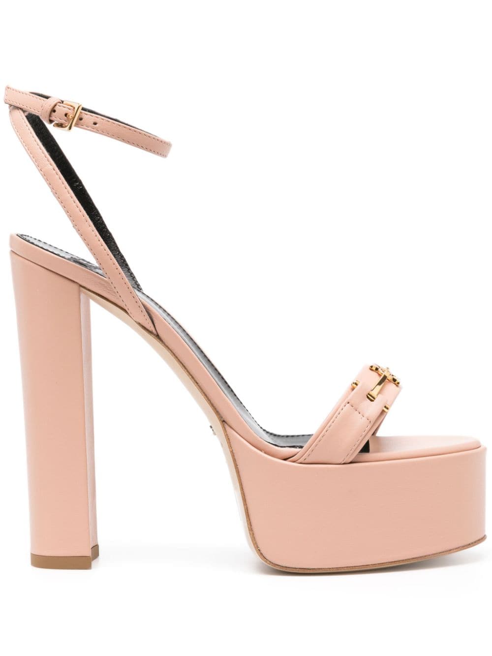 Elisabetta Franchi 145mm platform leather sandals - Pink von Elisabetta Franchi