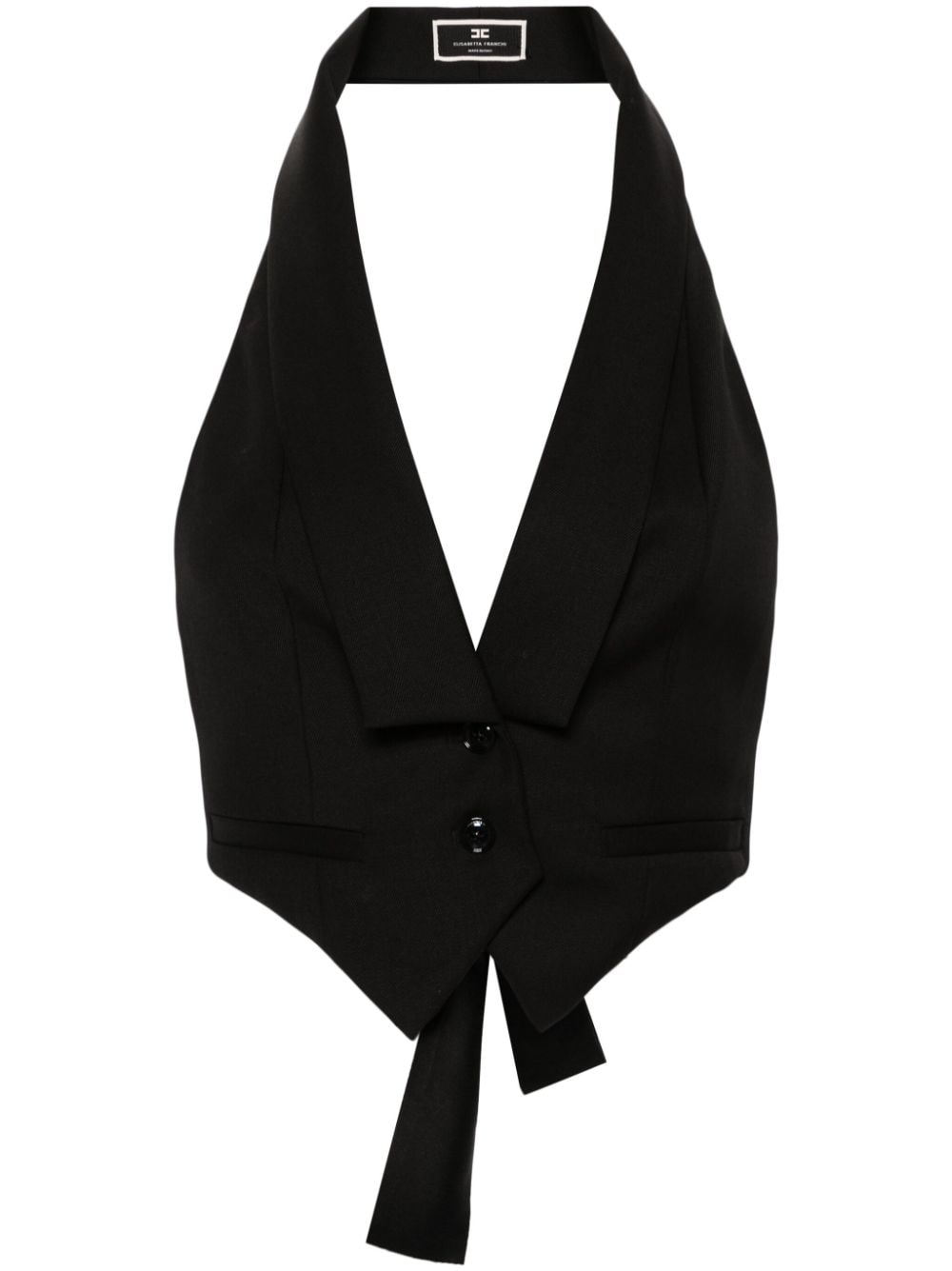 Elisabetta Franchi Cool twill-wool waistcoat - Black von Elisabetta Franchi