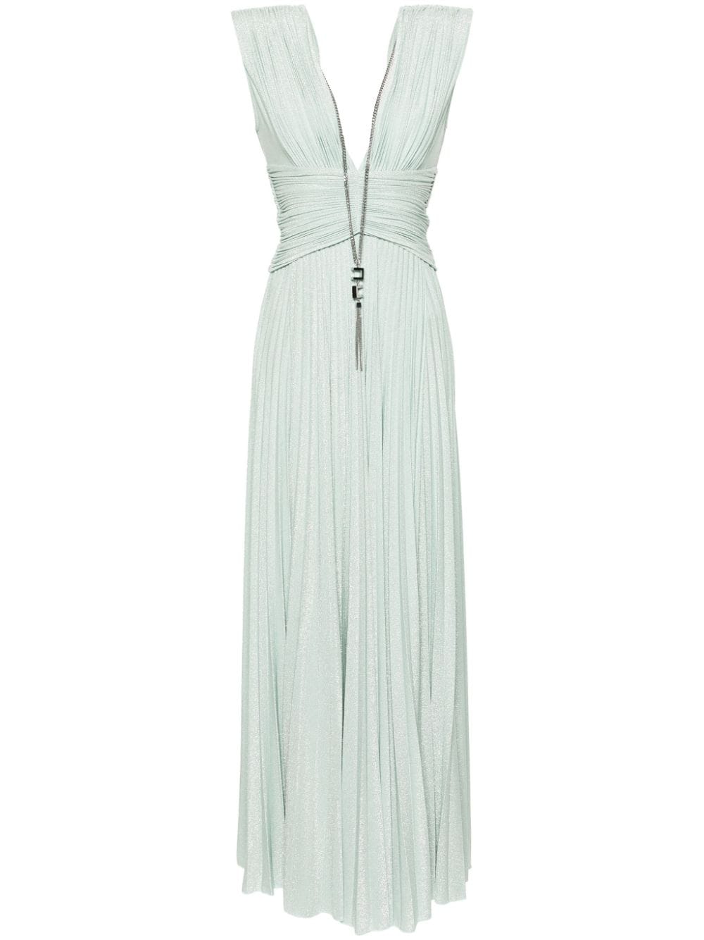 Elisabetta Franchi V-neck pleated maxi dress - Blue von Elisabetta Franchi