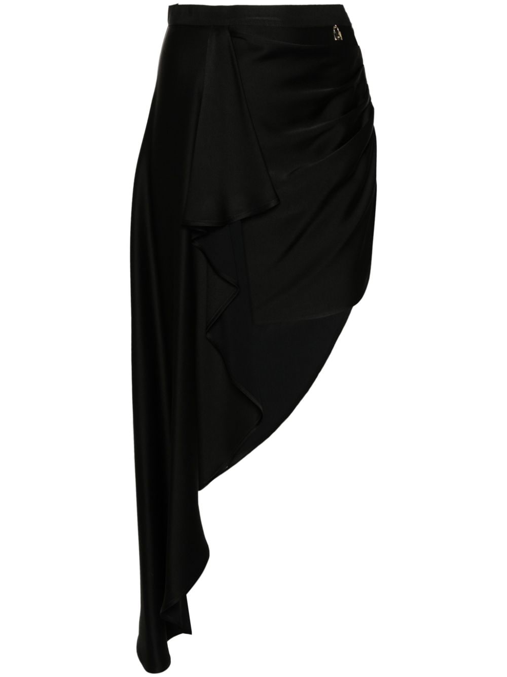 Elisabetta Franchi asymmetric draped midi skirt - Black von Elisabetta Franchi