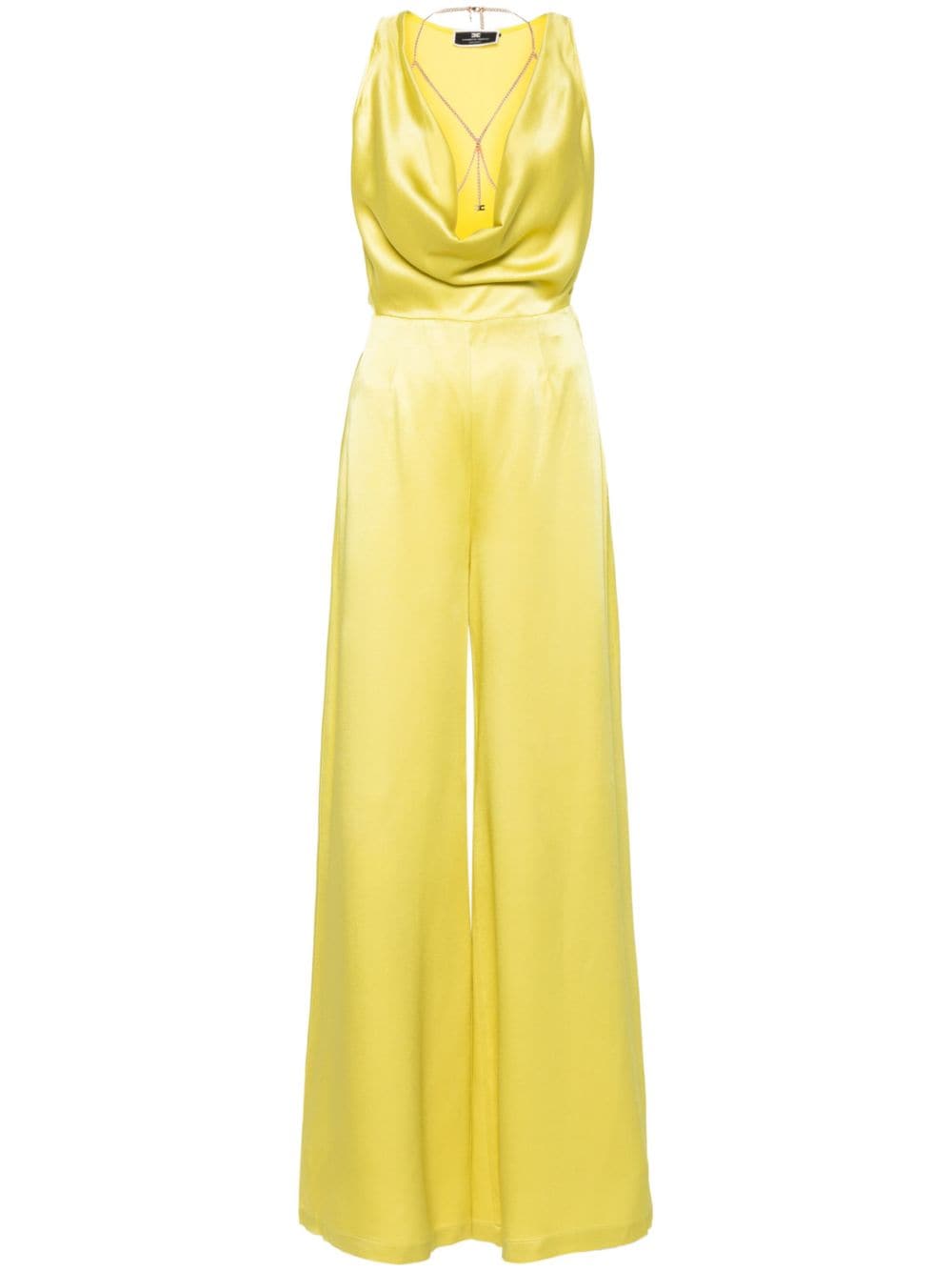 Elisabetta Franchi body-chain crepe jumpsuit - Yellow von Elisabetta Franchi