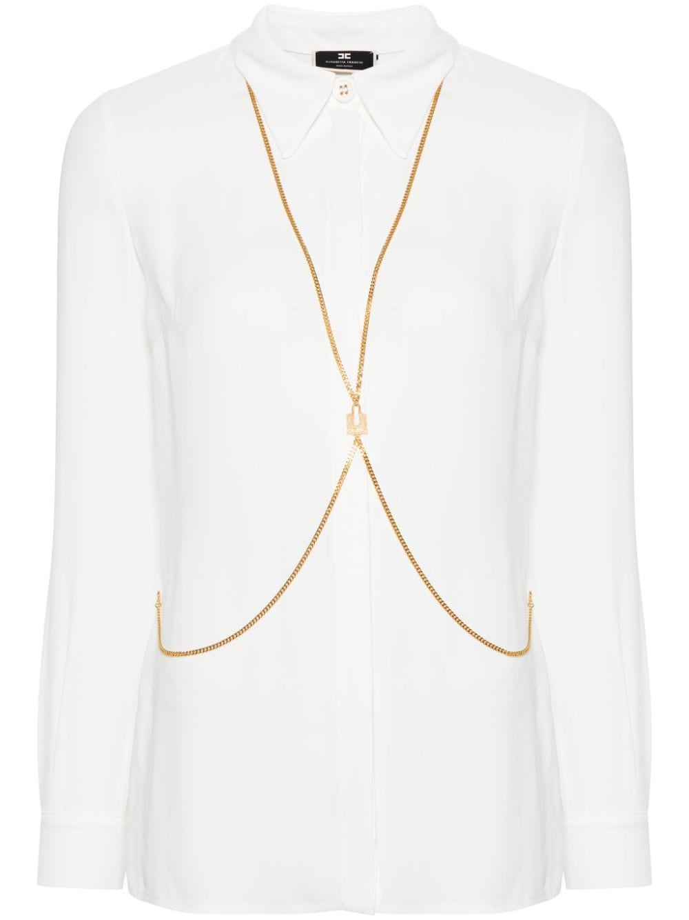 Elisabetta Franchi body chain-detail blouse - White von Elisabetta Franchi