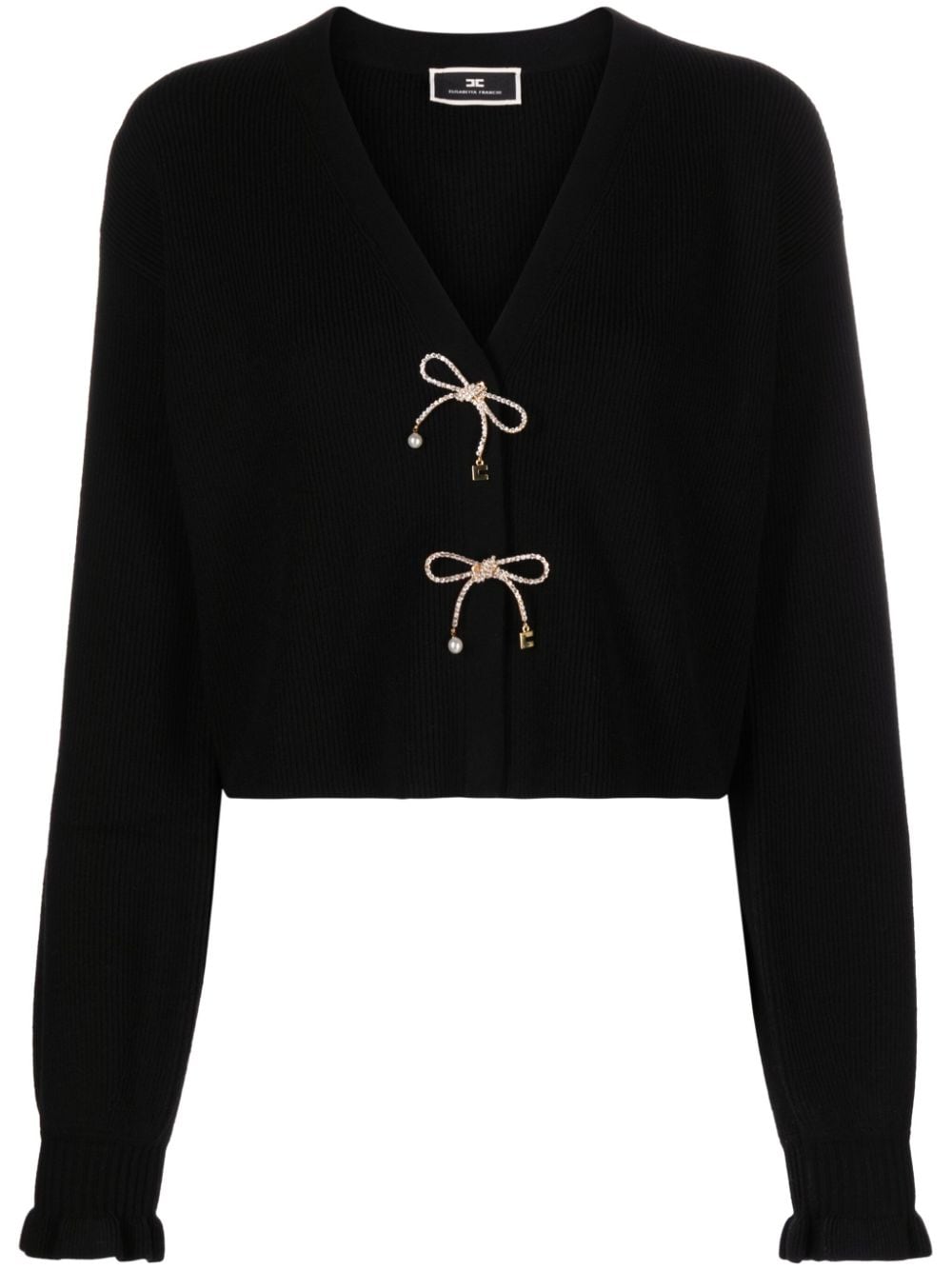 Elisabetta Franchi bow-detail cropped cardigan - Black von Elisabetta Franchi