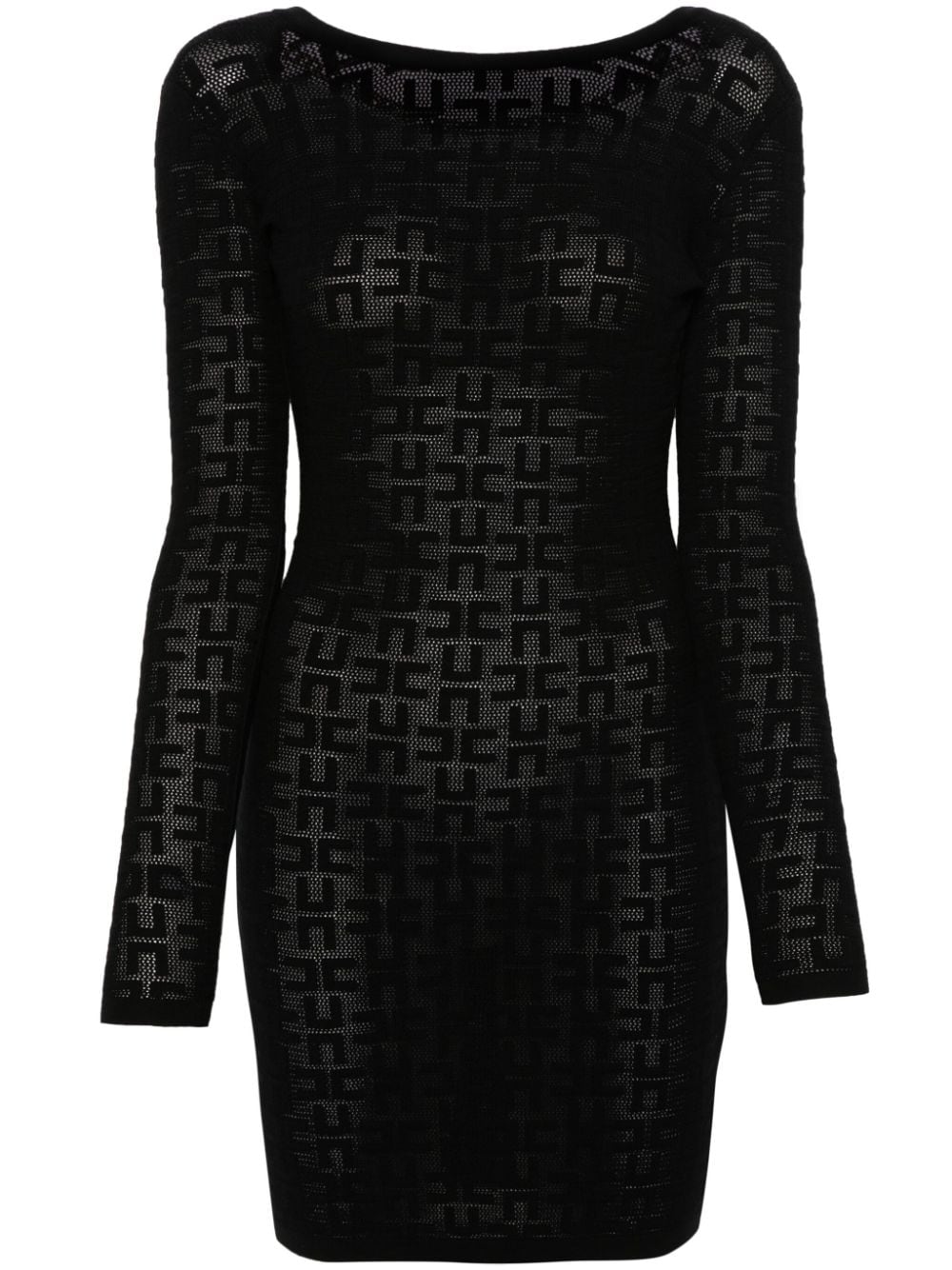 Elisabetta Franchi chain-detail knitted mini dress - Black von Elisabetta Franchi