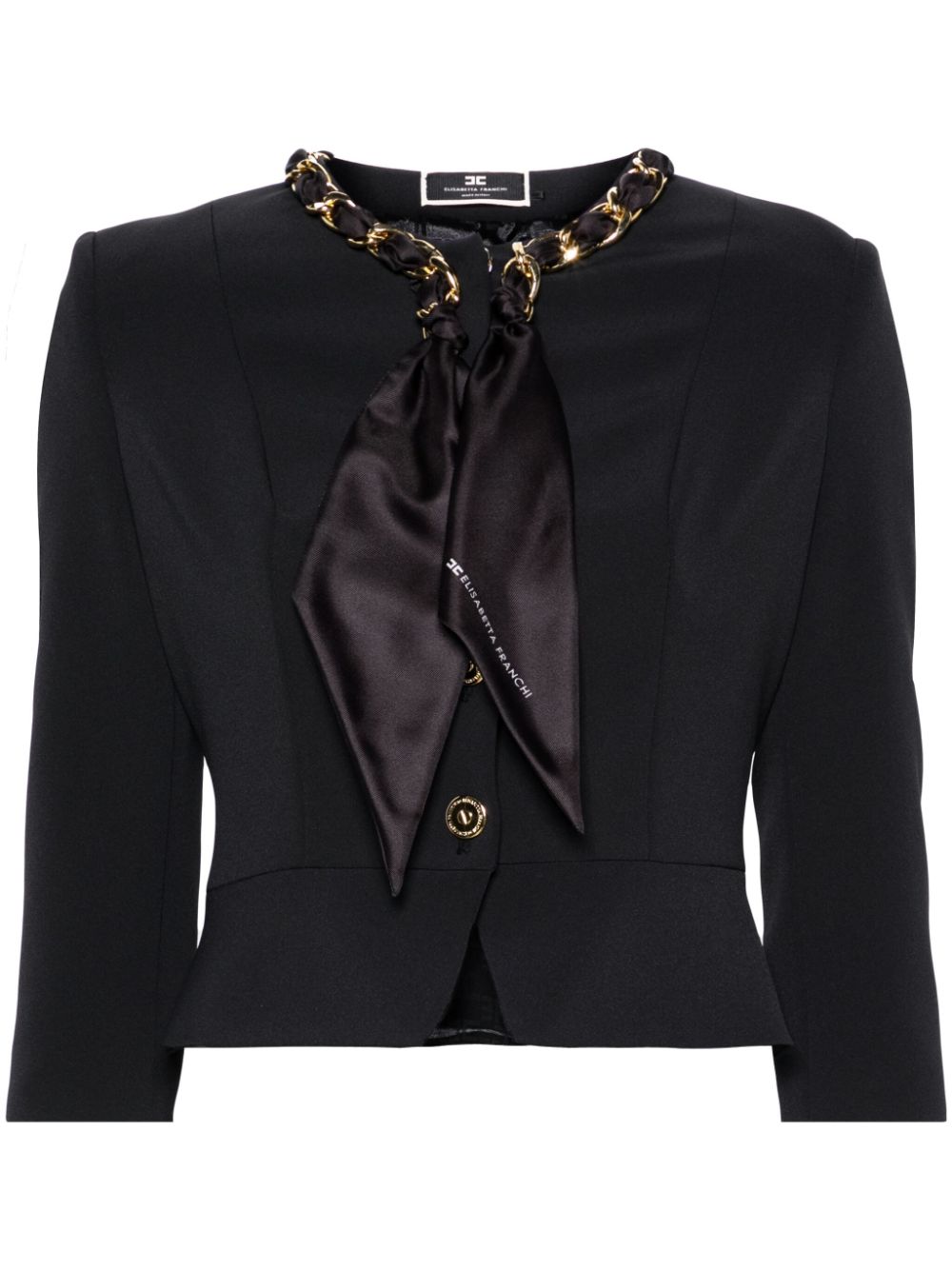 Elisabetta Franchi scarf-embellished blazer - Black von Elisabetta Franchi