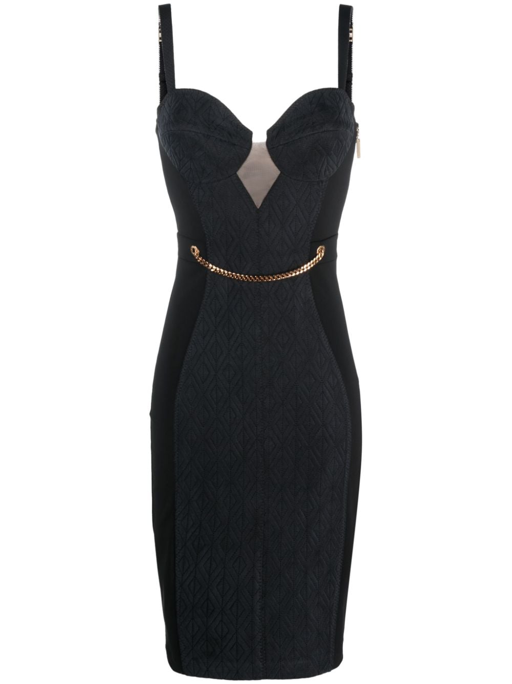 Elisabetta Franchi chain link-detail sleeveless midi dress - Black von Elisabetta Franchi