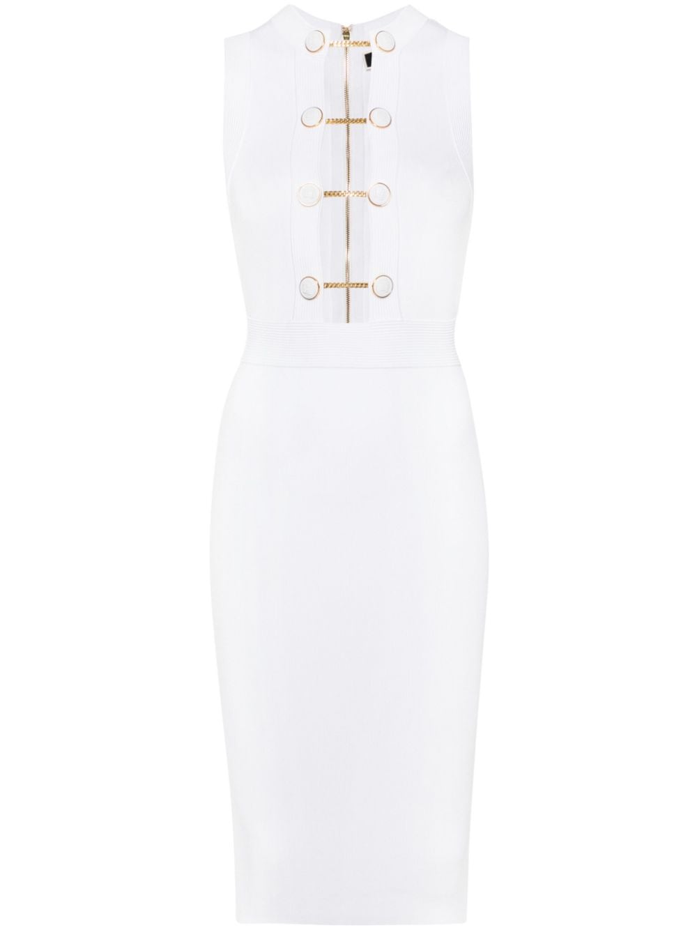 Elisabetta Franchi chain-link knitted midi dress - White von Elisabetta Franchi