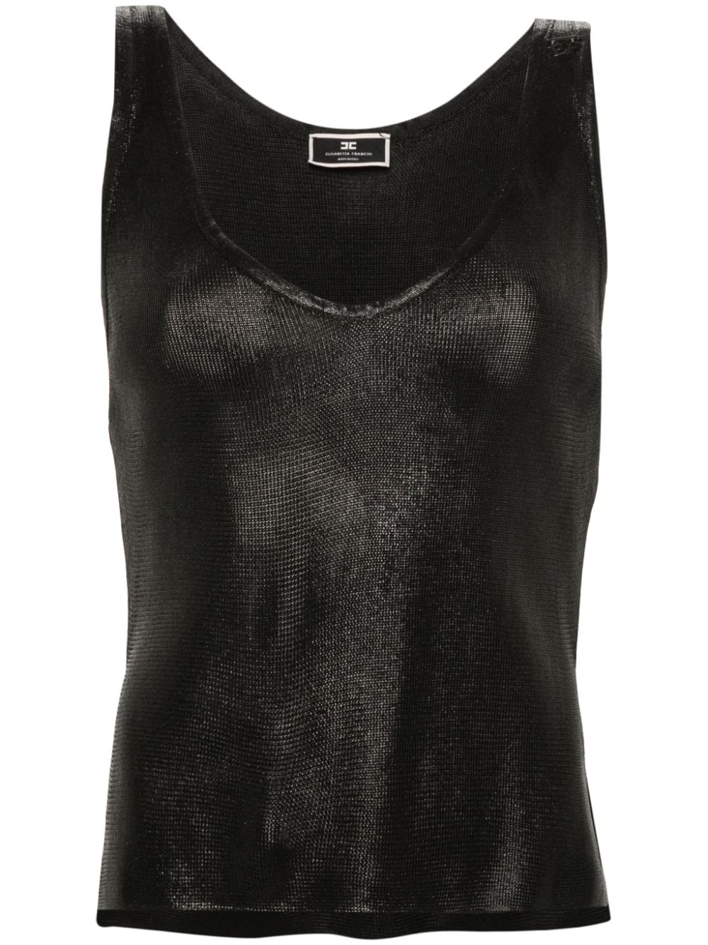 Elisabetta Franchi coated knitted tank top - Black von Elisabetta Franchi